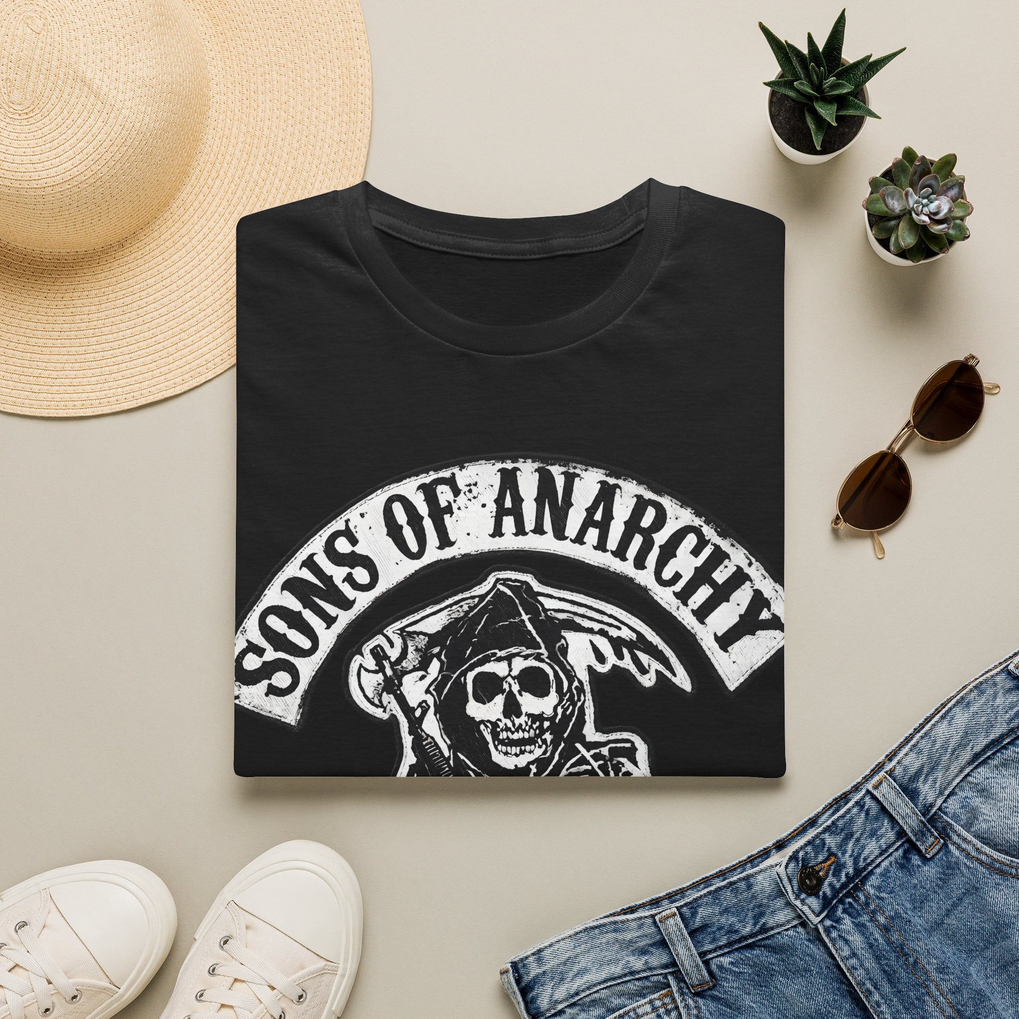 Sons of Anarchy Graphic T‑Shirt — Reaper Emblem California Biker Tee