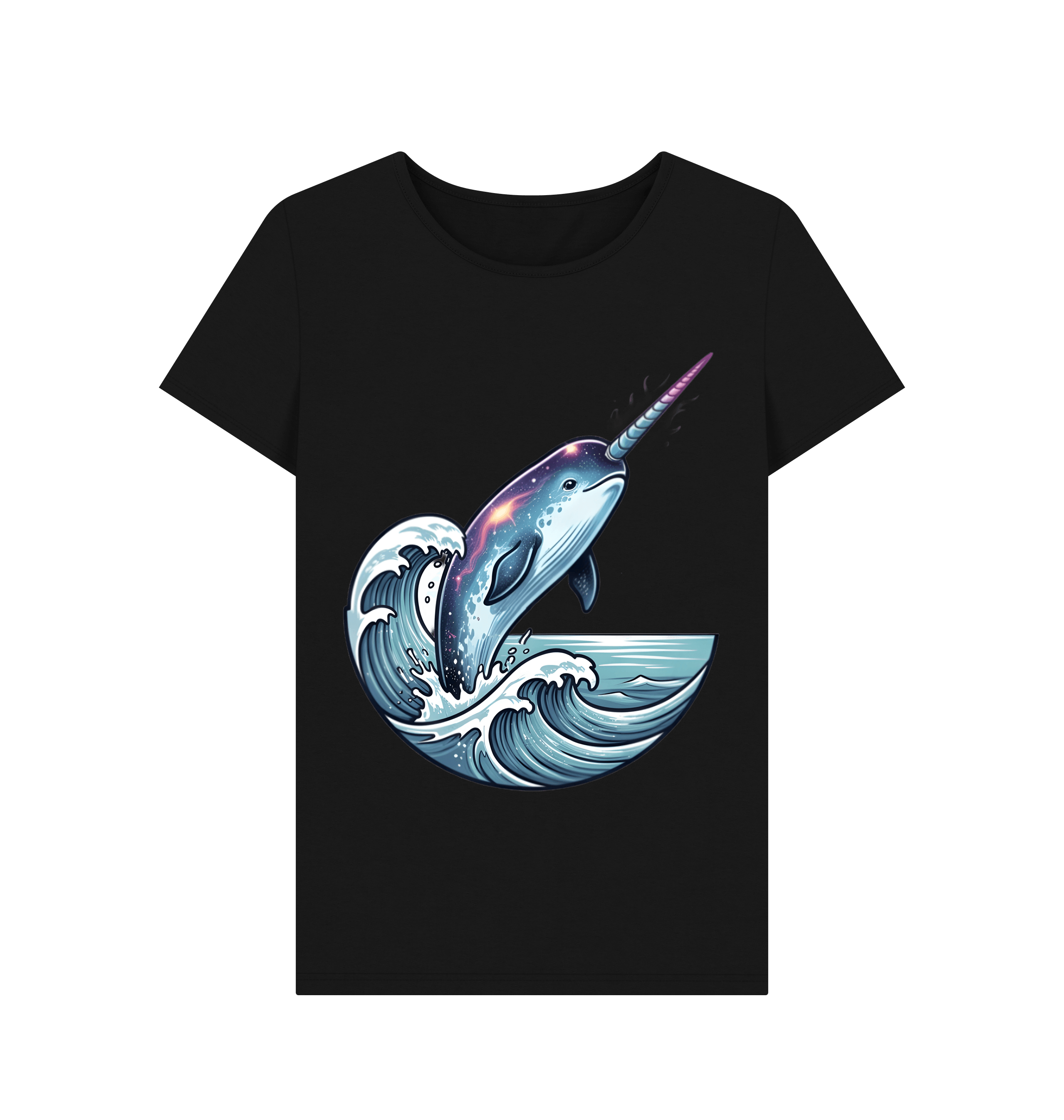 Black Printed T-shirt Front