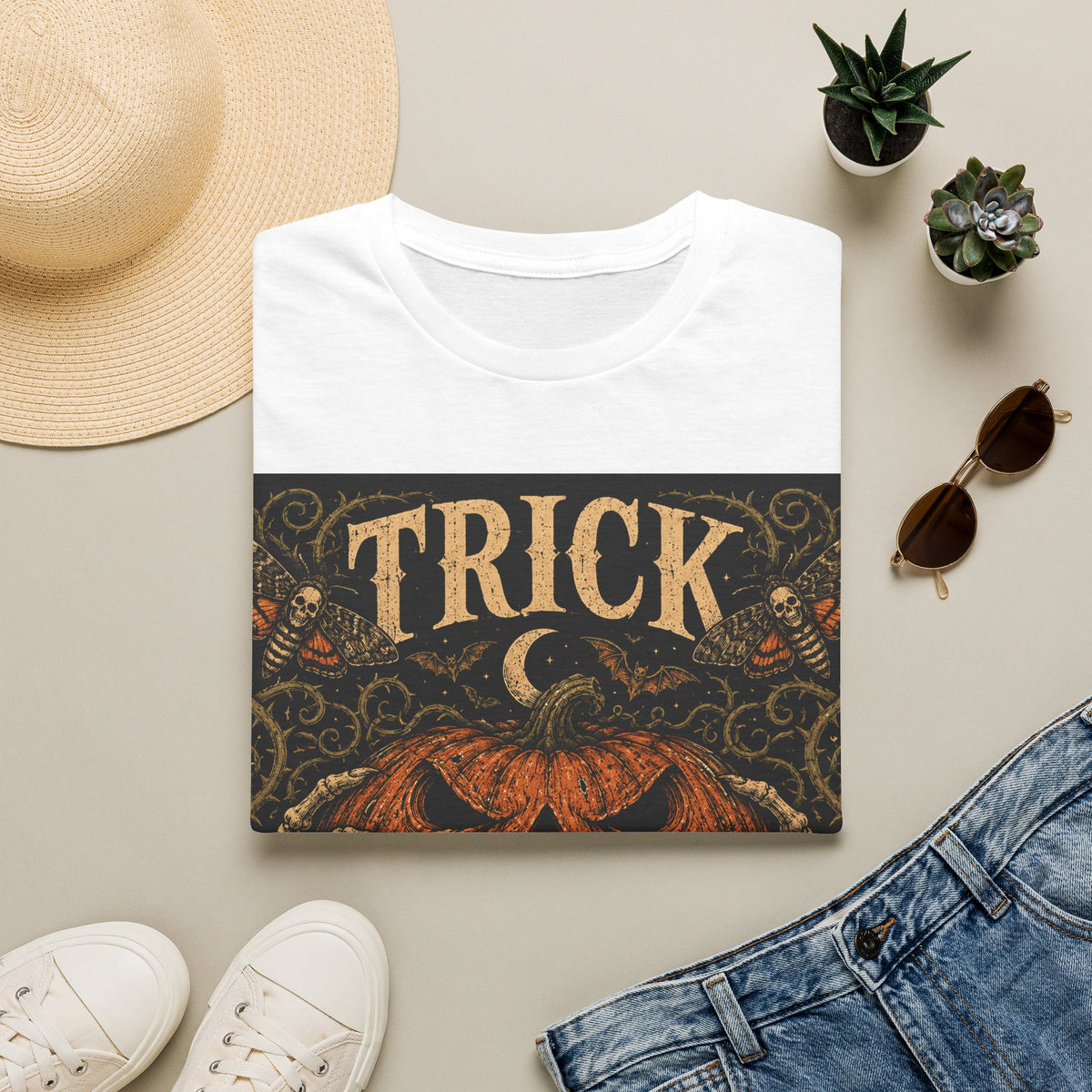 Halloween 'Trick or Teeth' T-Shirt — Vintage Scary Pumpkin Graphic