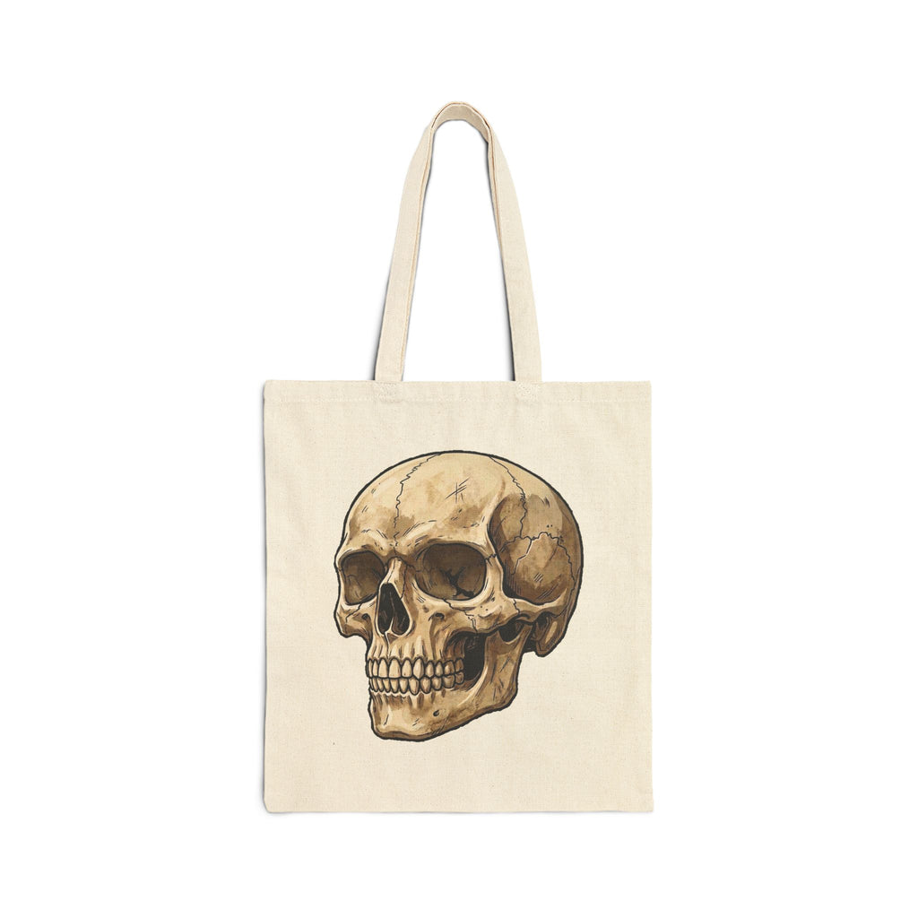 Skull Illustration Tote Bag – Vintage Anatomical Canvas Tote