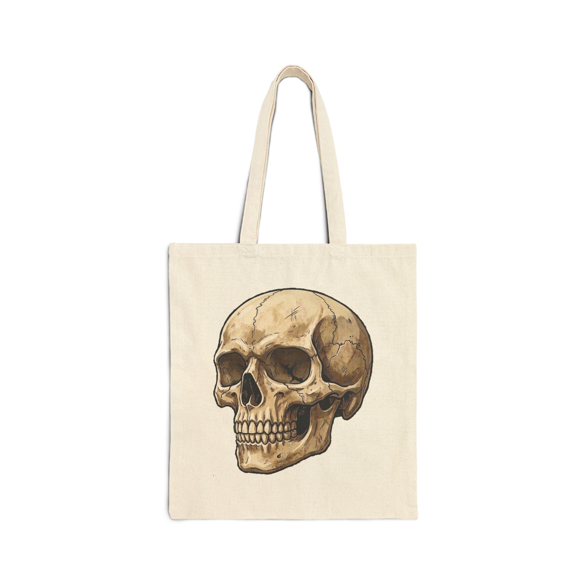 Skull Illustration Tote Bag – Vintage Anatomical Canvas Tote