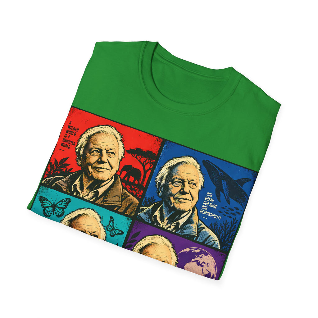 David Attenborough Pop Art T-Shirt — Vintage Wildlife Conservation Tee