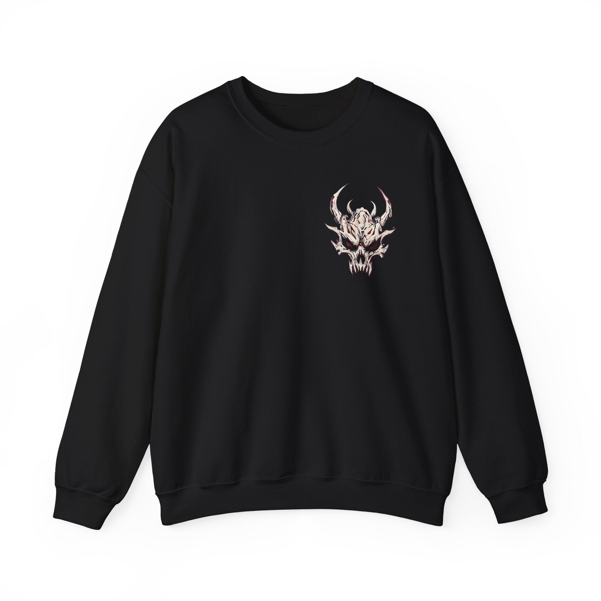 Dragon Skull Crewneck Sweatshirt — Gothic Eastern Dragon Chest Graphic
