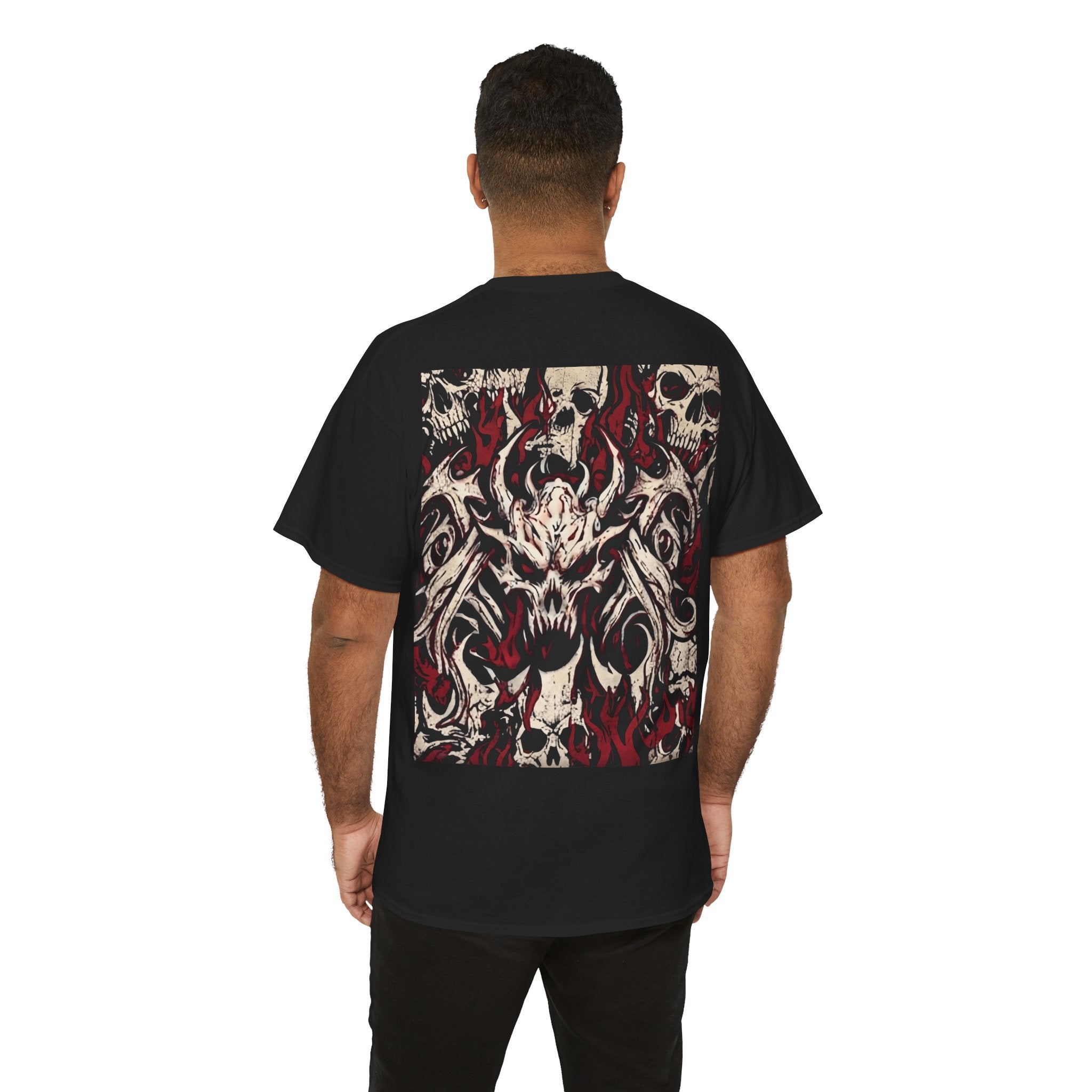 Vessel of Hatred — Gothic Skull & Flames Graphic T-Shirt