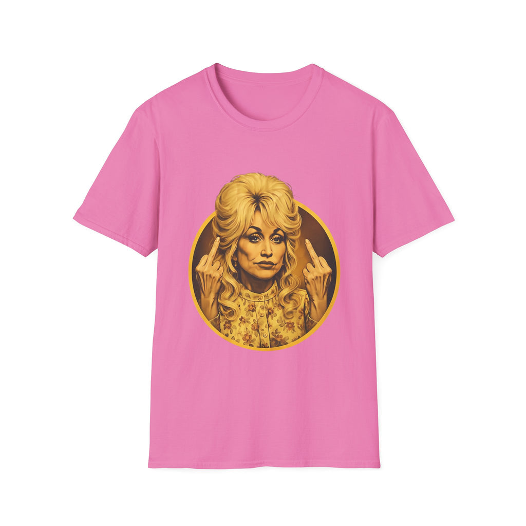 Dolly Middle Finger Portrait T-Shirt — Retro Attitude Graphic Tee