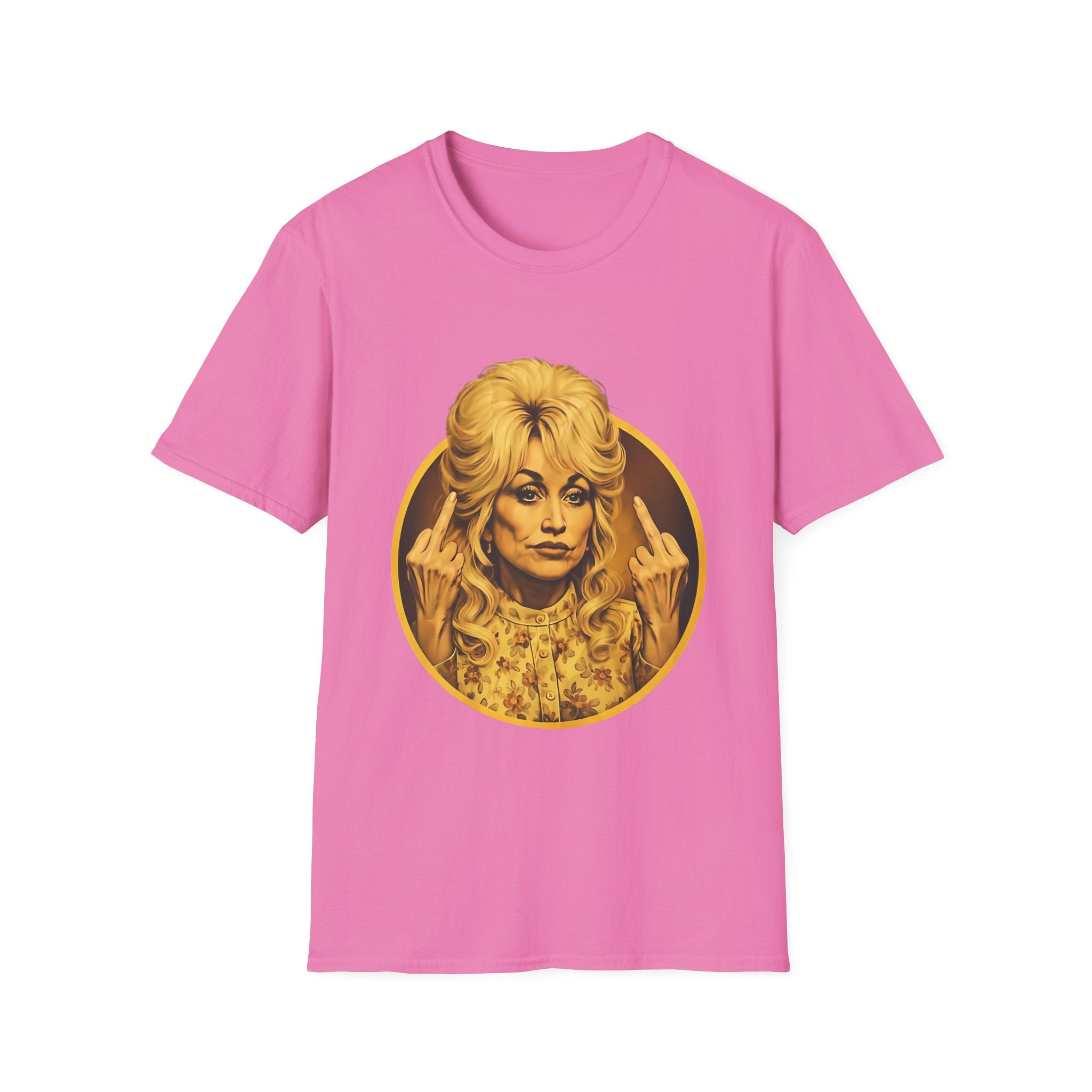 Dolly Middle Finger Portrait T-Shirt — Retro Attitude Graphic Tee