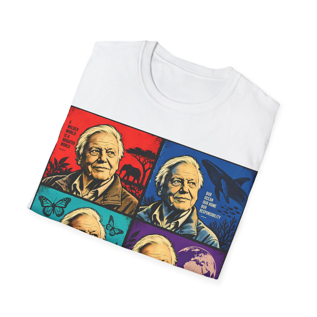 David Attenborough Pop Art T-Shirt — Vintage Wildlife Conservation Tee
