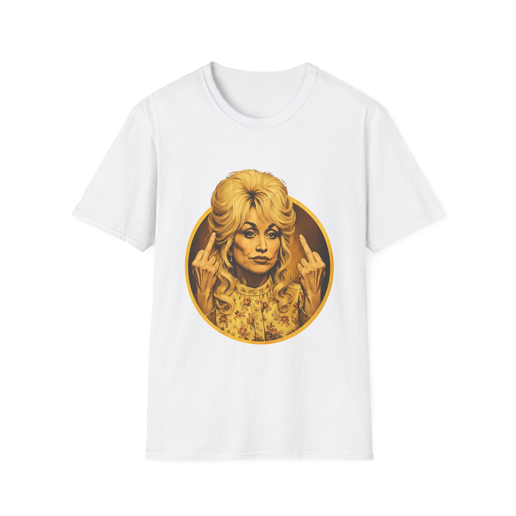 Dolly Middle Finger Portrait T-Shirt — Retro Attitude Graphic Tee