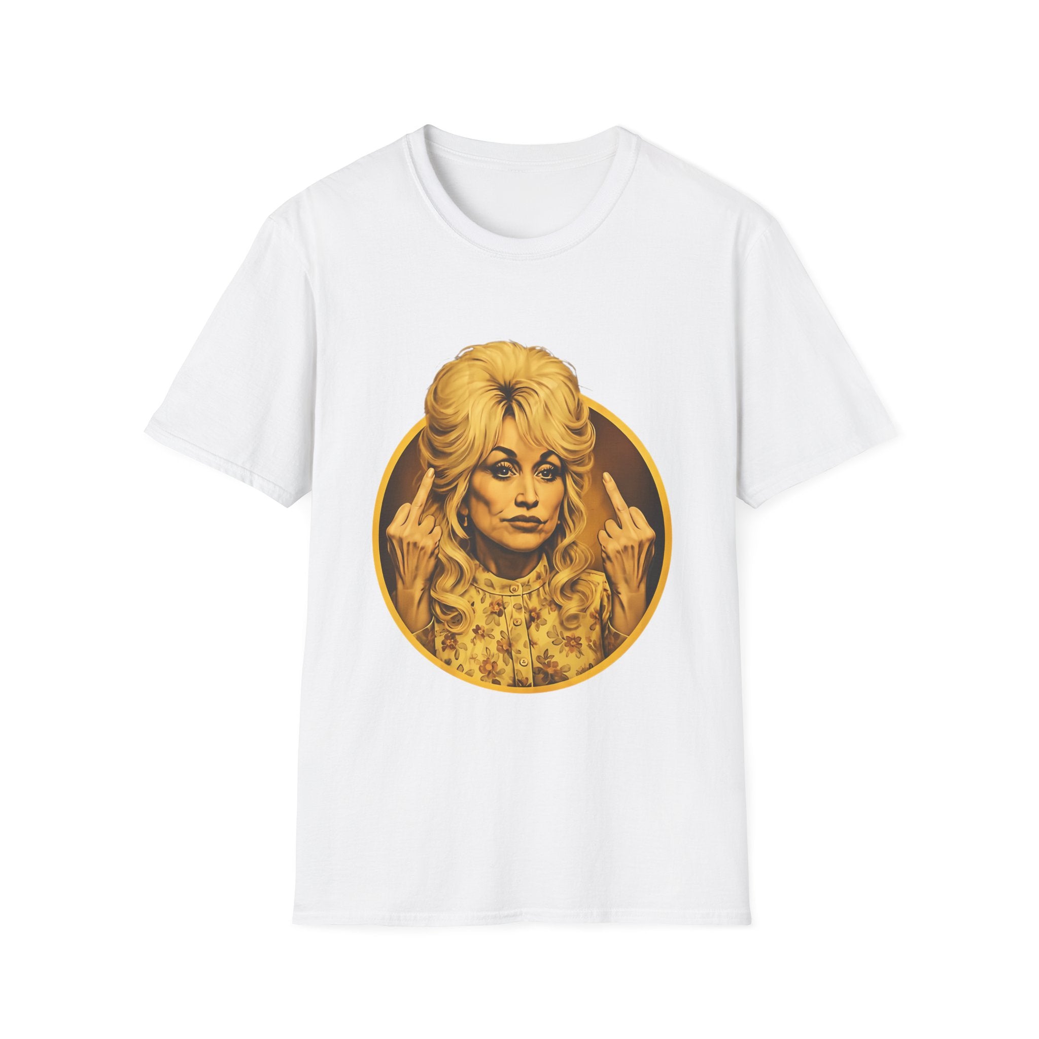 Dolly Middle Finger Portrait T-Shirt — Retro Attitude Graphic Tee