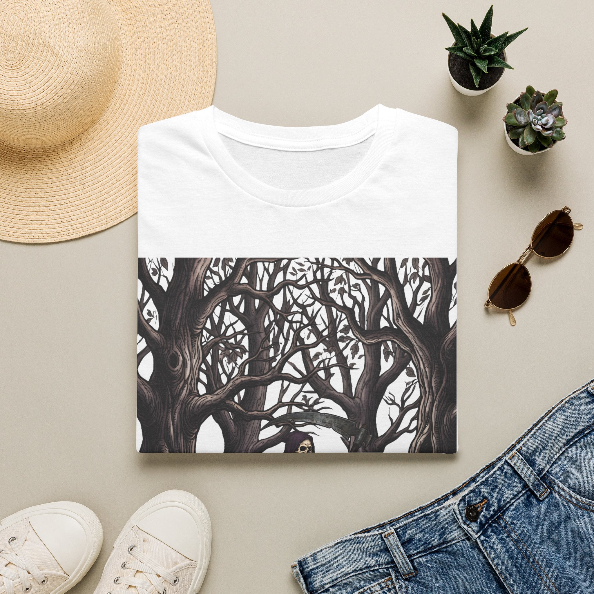 Roam the Woods - T-Shirt, Gothic / Dark Fantasy Grim Reaper Design