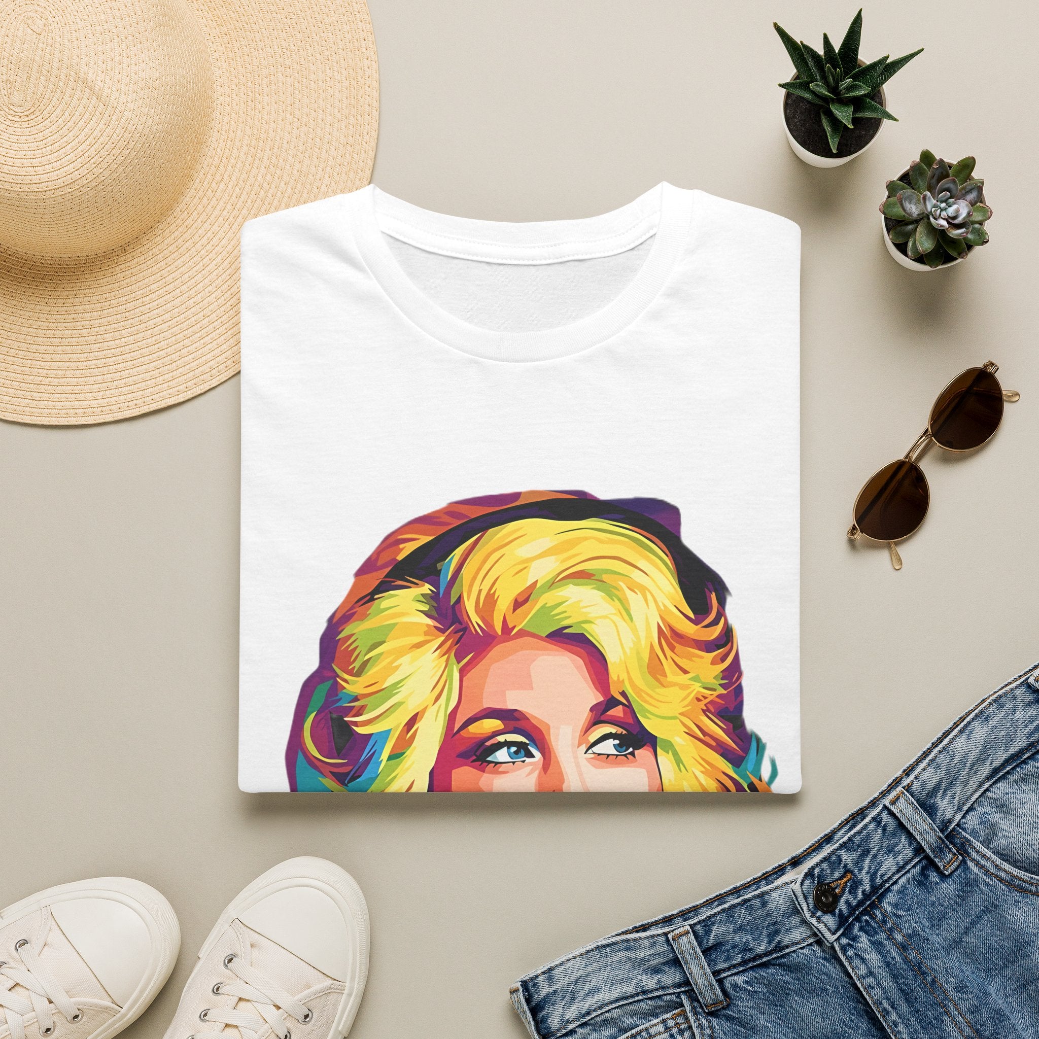 Retro Pop Art Dolly Parton Portrait T-Shirt