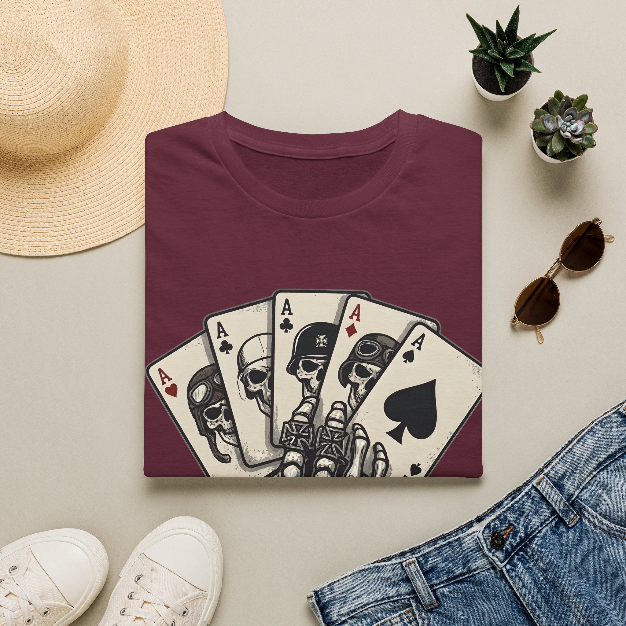 Motorhead Inspired Dead Mans Hand Again Poker / Gambler shirt