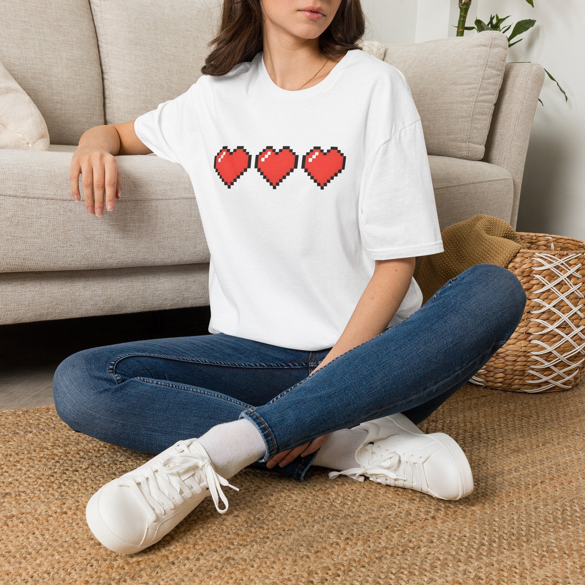 New Game - Pixel Heart "3 Lives" Retro Gamer T-Shirt