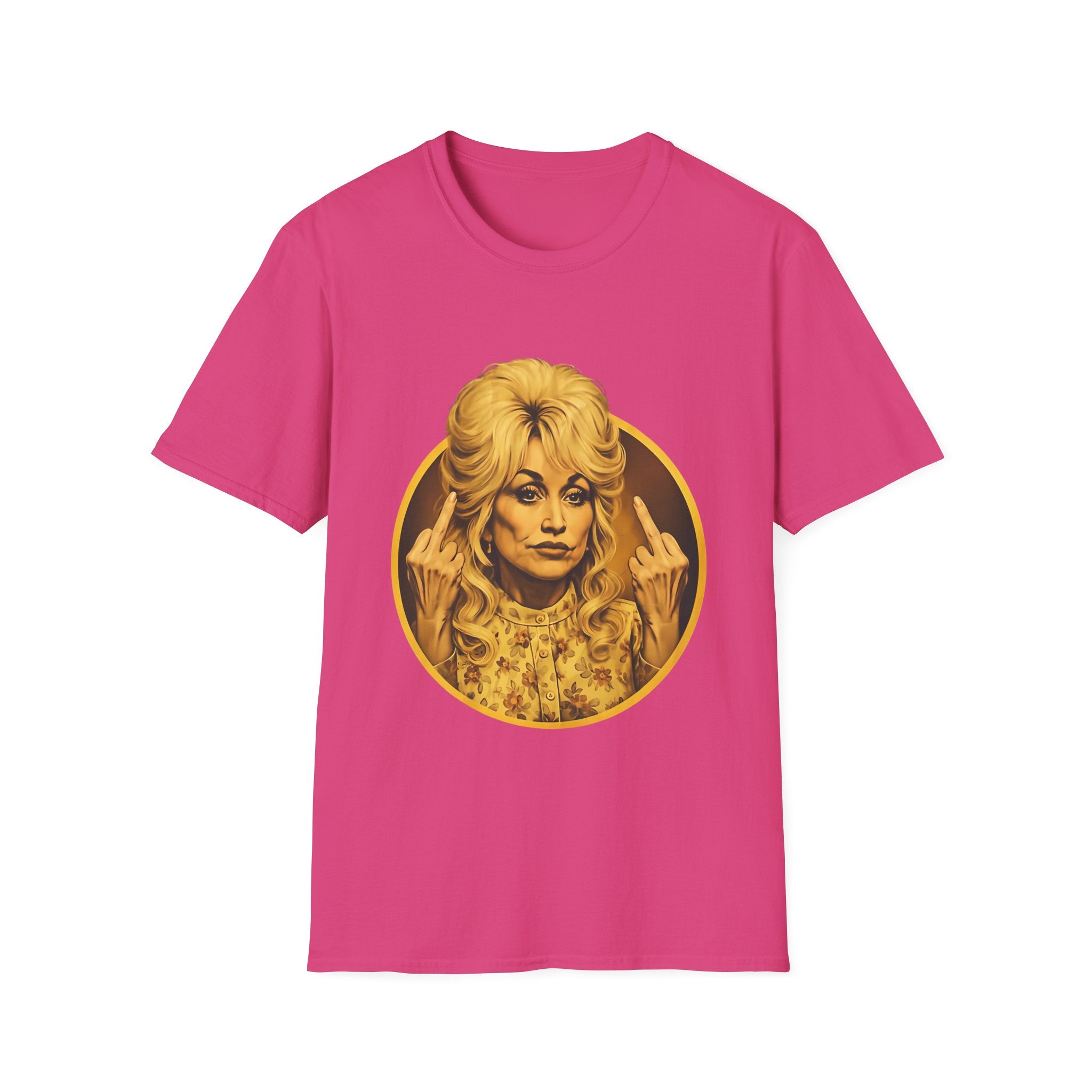 Dolly Middle Finger Portrait T-Shirt — Retro Attitude Graphic Tee