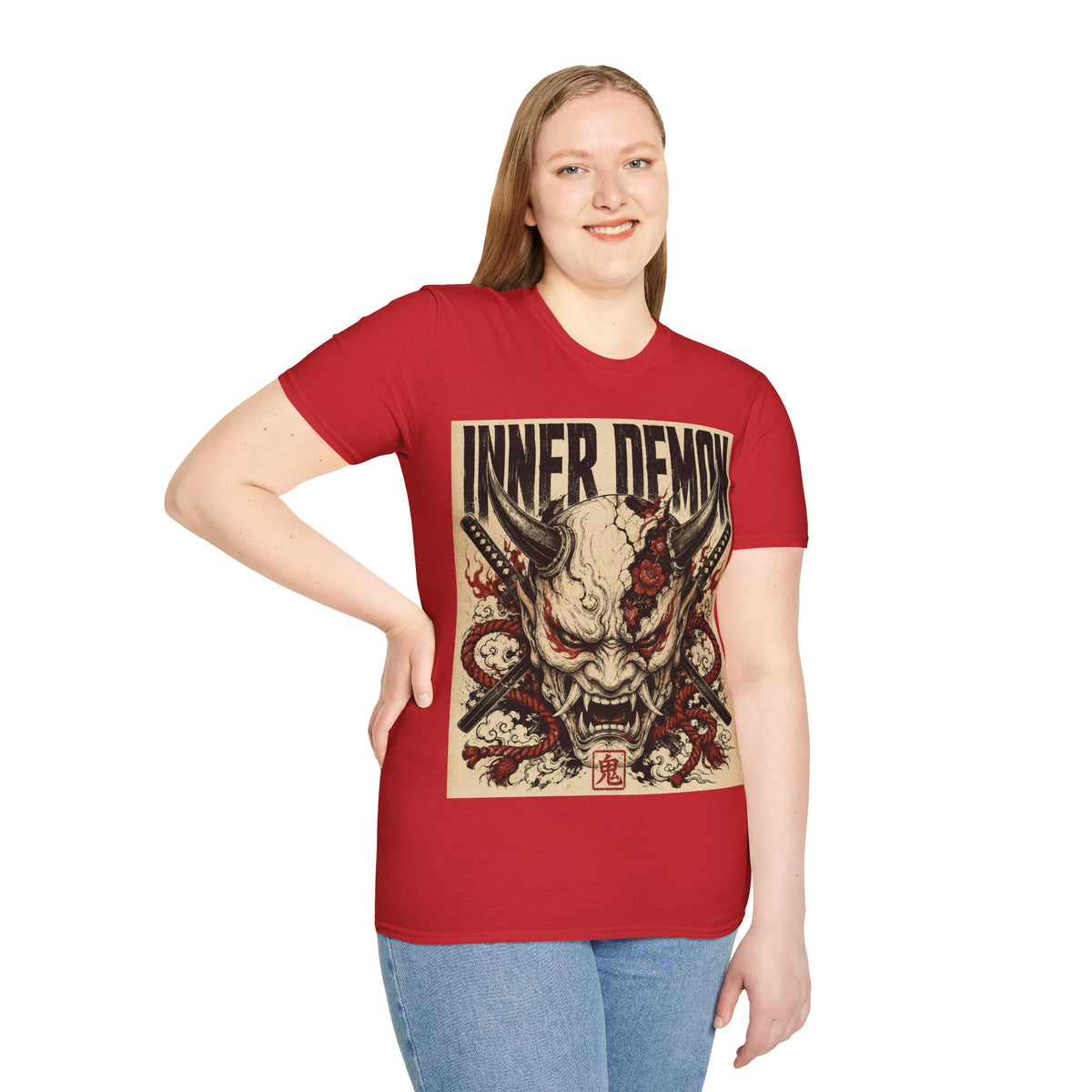 Inner Demon Graphic T-Shirt — Horror Skull Oni Design