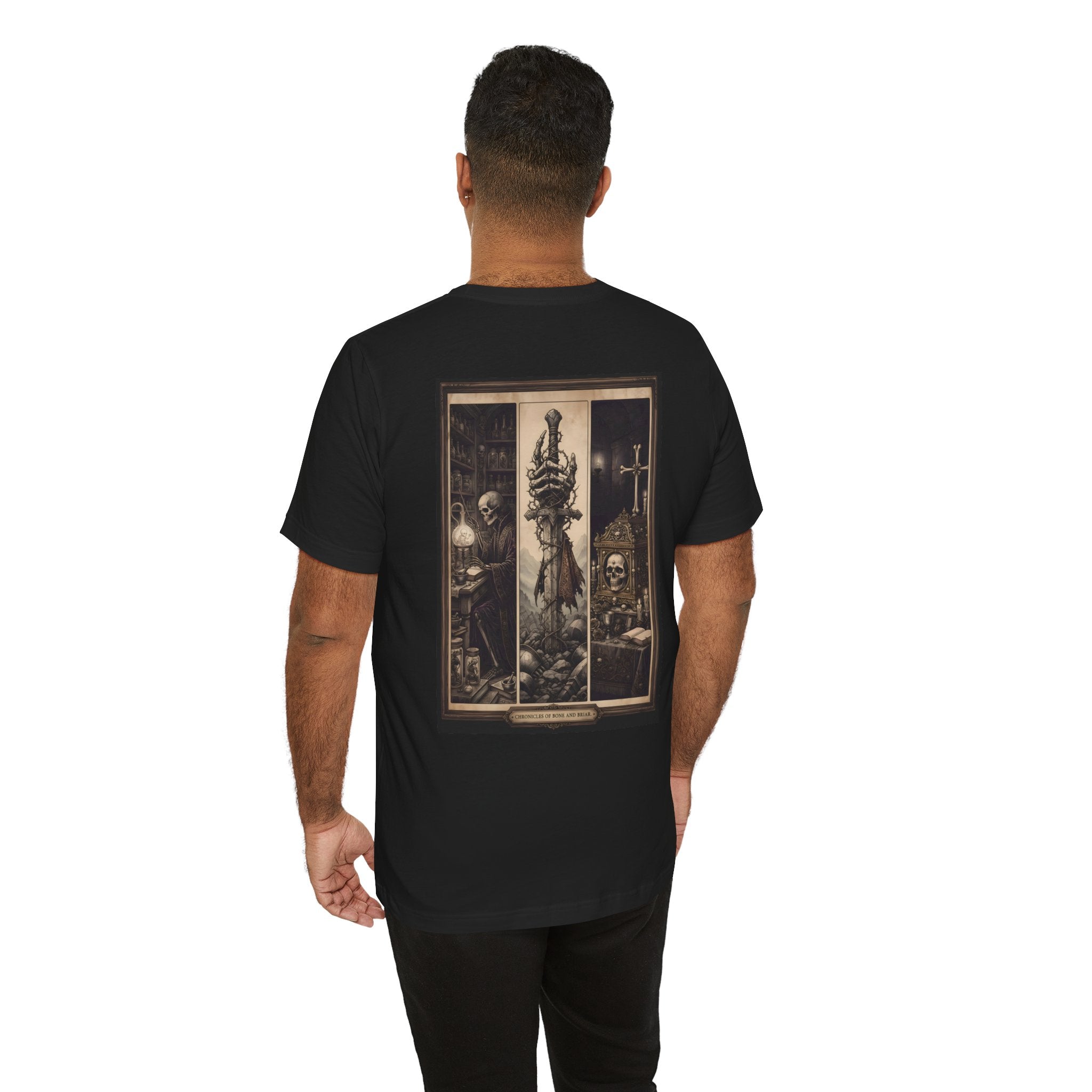 Dark Tarot-Inspired Graphic Tee — Hanging Hand & Occult Illustration