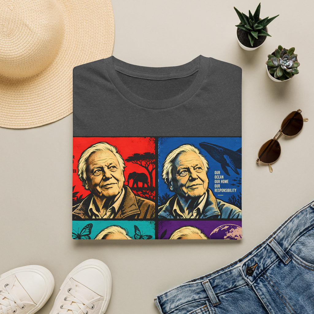 David Attenborough Pop Art T-Shirt — Vintage Wildlife Conservation Tee