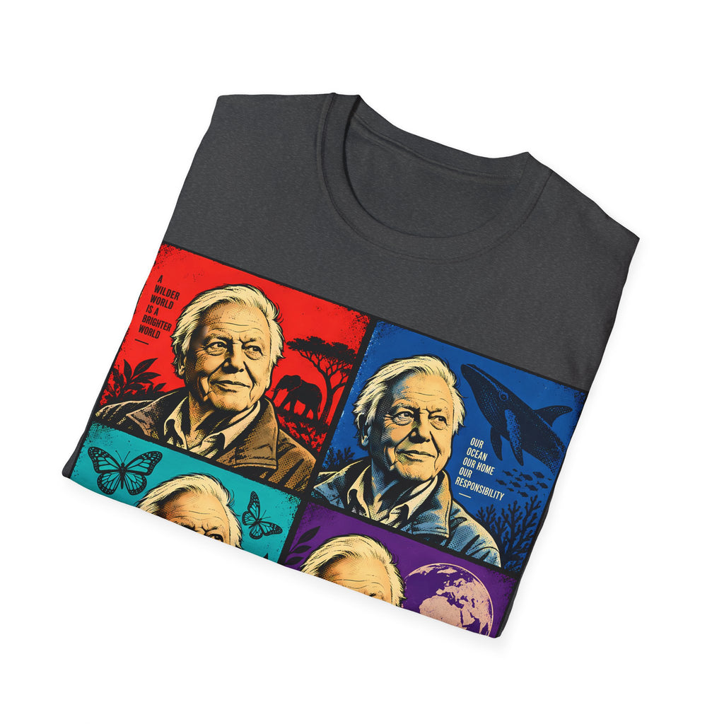 David Attenborough Pop Art T-Shirt — Vintage Wildlife Conservation Tee