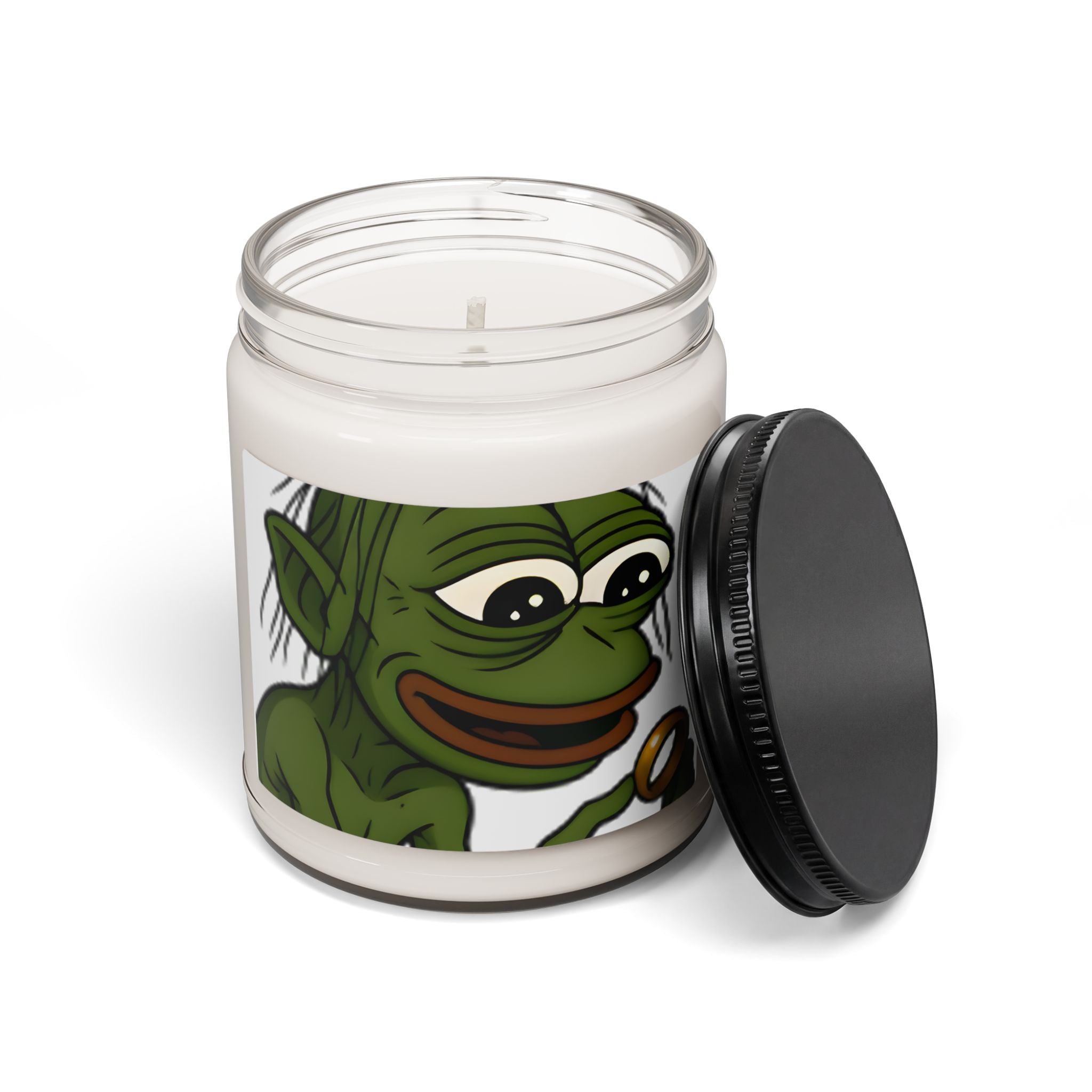 Soy Candle — Whimsical Green Creature Illustration (9 oz)