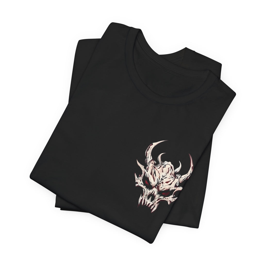 Demon Skull Chest Tee — Gothic Horned Skull T-Shirt