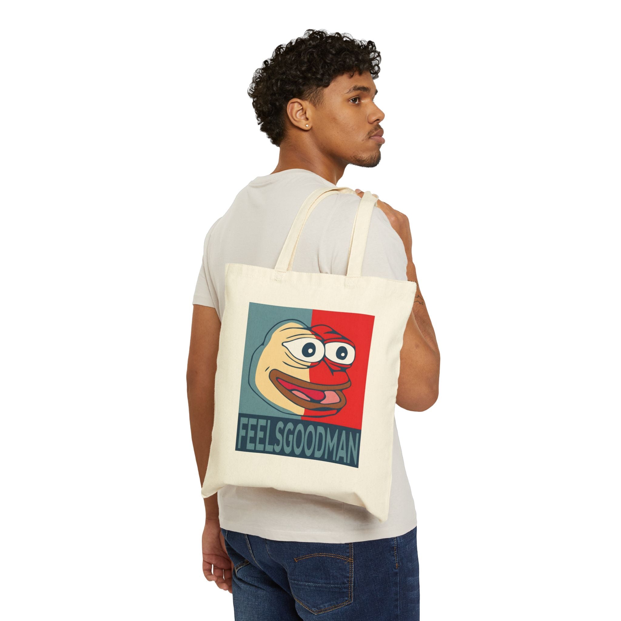 FeelsGoodMan Canvas Tote Bag — Meme Pepe Shopper Bag