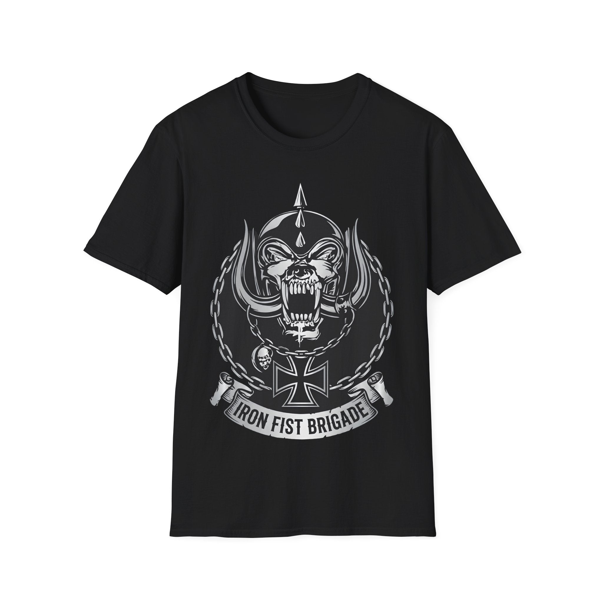Motorcycle Club Skull T‑Shirt — Iron Fist Brigade Gothic Biker Tee