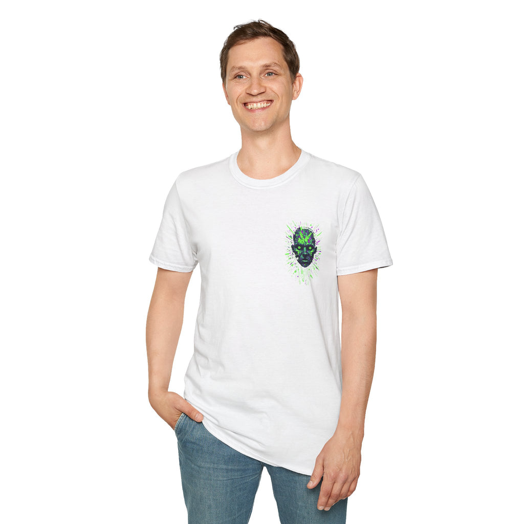 Neon Cyber Skull T-Shirt — Glowing Green Sci‑Fi Graphic Tee