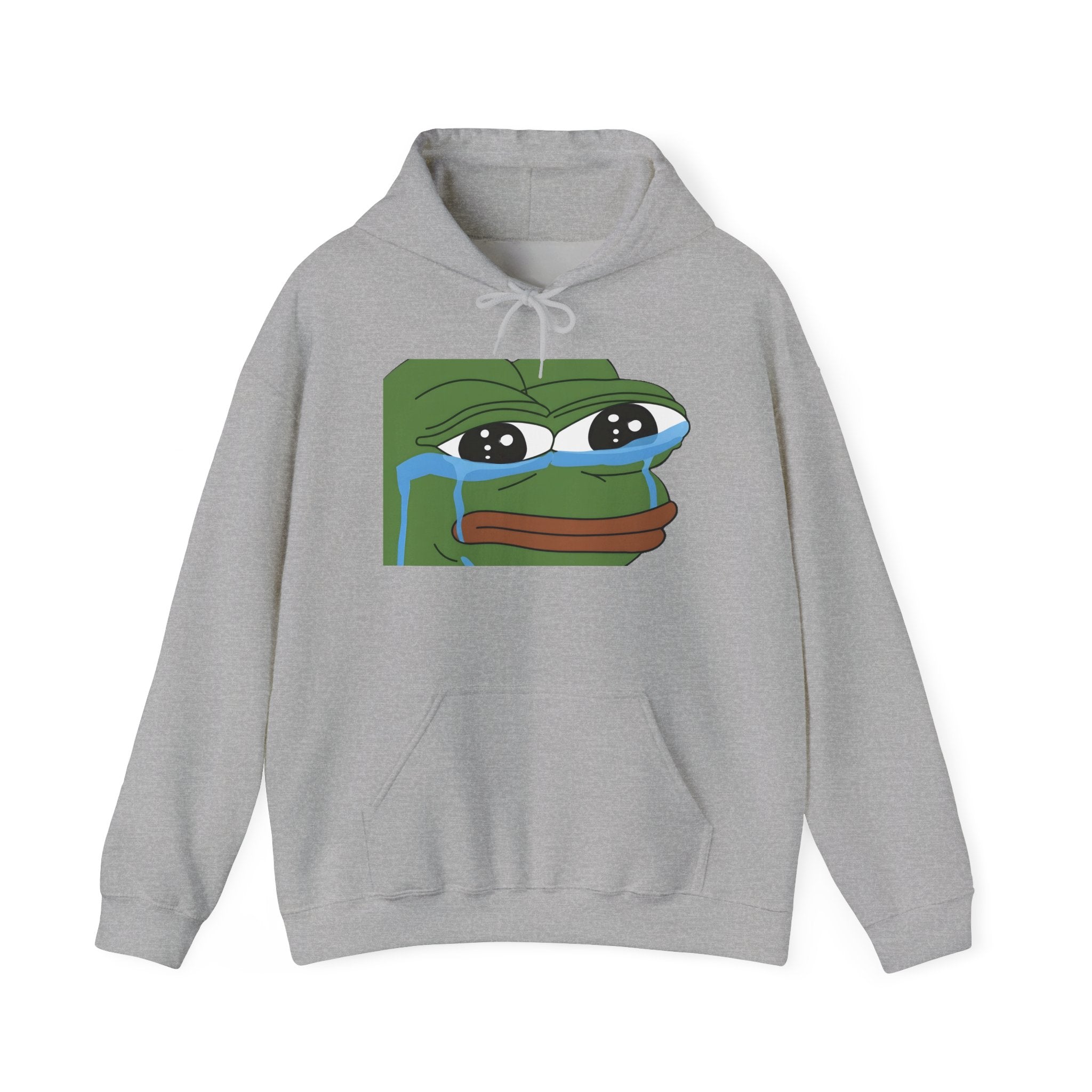 Crying Pepe Hoodie – Sad Frog Meme Graphic Pullover