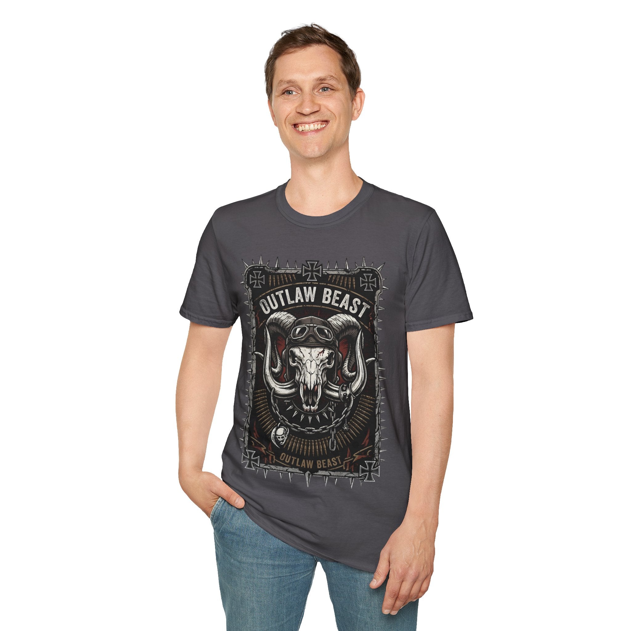 Outlaw Beast Skull T-Shirt — Biker Ranch Graphic Tee