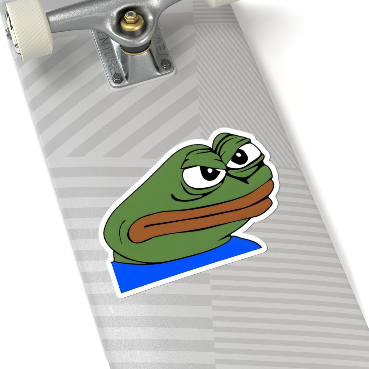 Pepe Frog Sticker — Grumpy Meme Kiss-Cut Vinyl Laptop Decal