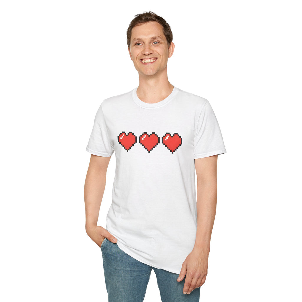New Game - Pixel Heart "3 Lives" Retro Gamer T-Shirt