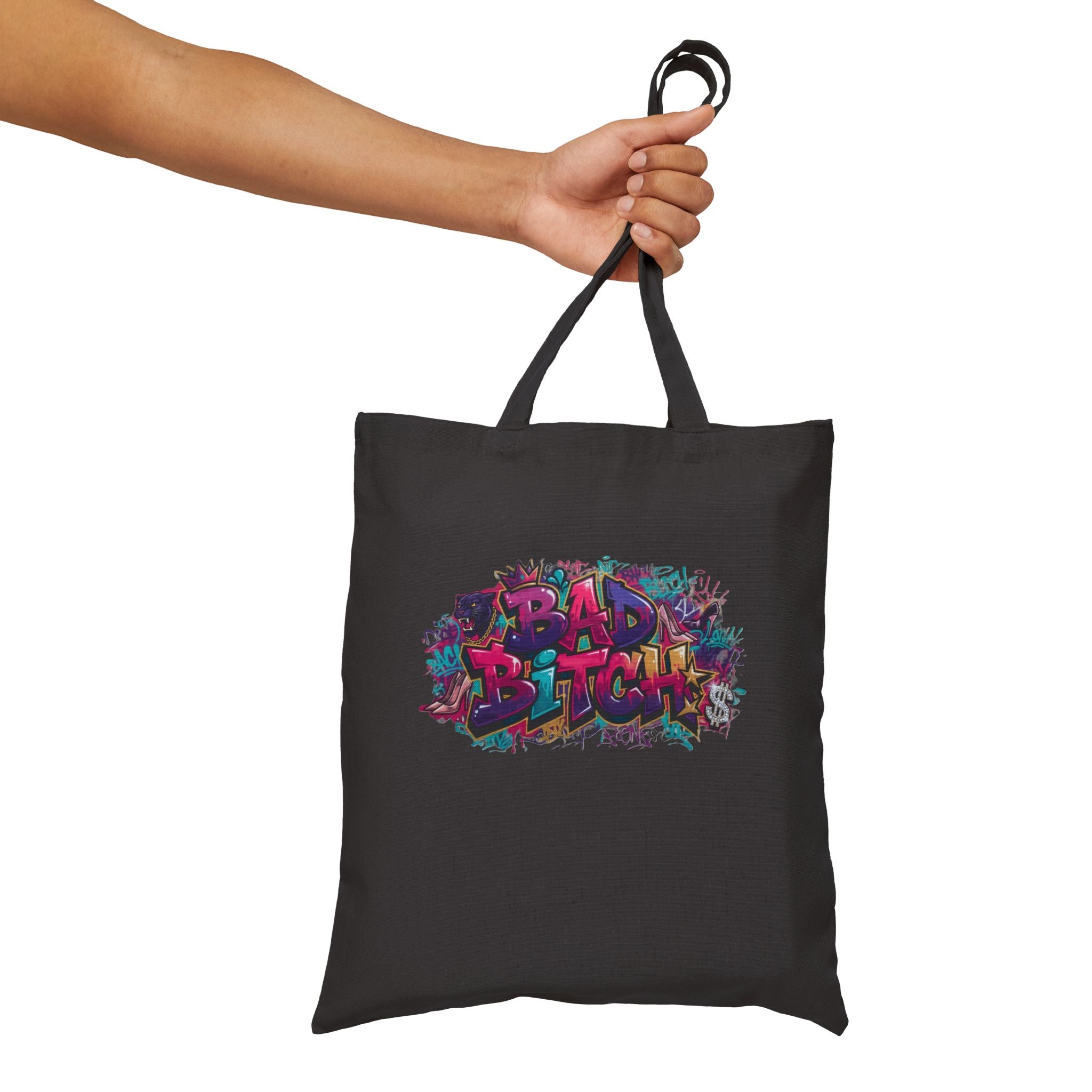 Tote Bag — Colorful Graffiti "Bad Bitch" Canvas Tote for Bold Everyday Style