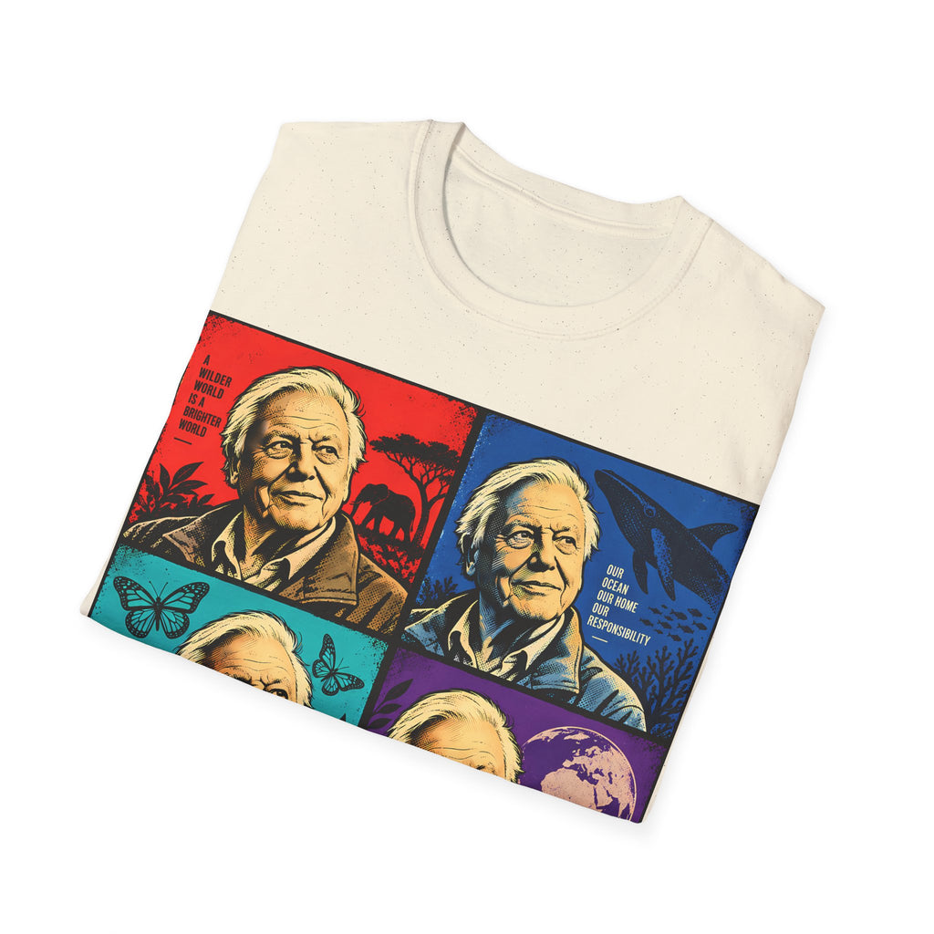David Attenborough Pop Art T-Shirt — Vintage Wildlife Conservation Tee