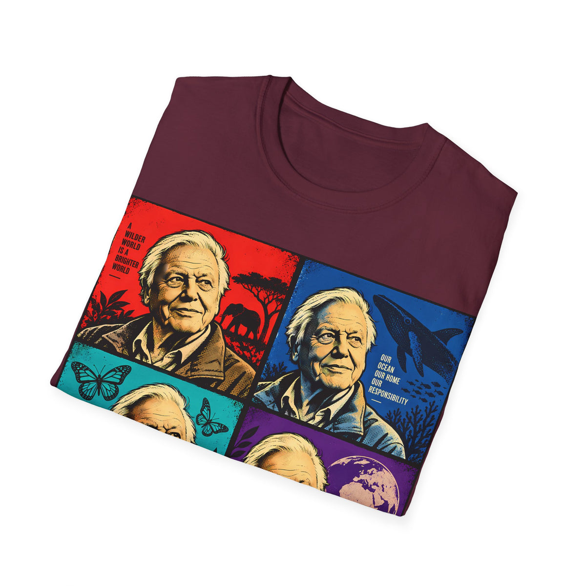 David Attenborough Pop Art T-Shirt — Vintage Wildlife Conservation Tee