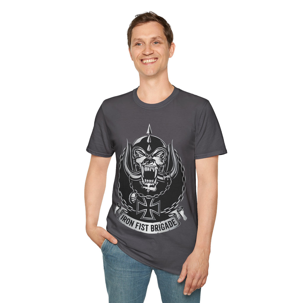 Motorcycle Club Skull T‑Shirt — Iron Fist Brigade Gothic Biker Tee