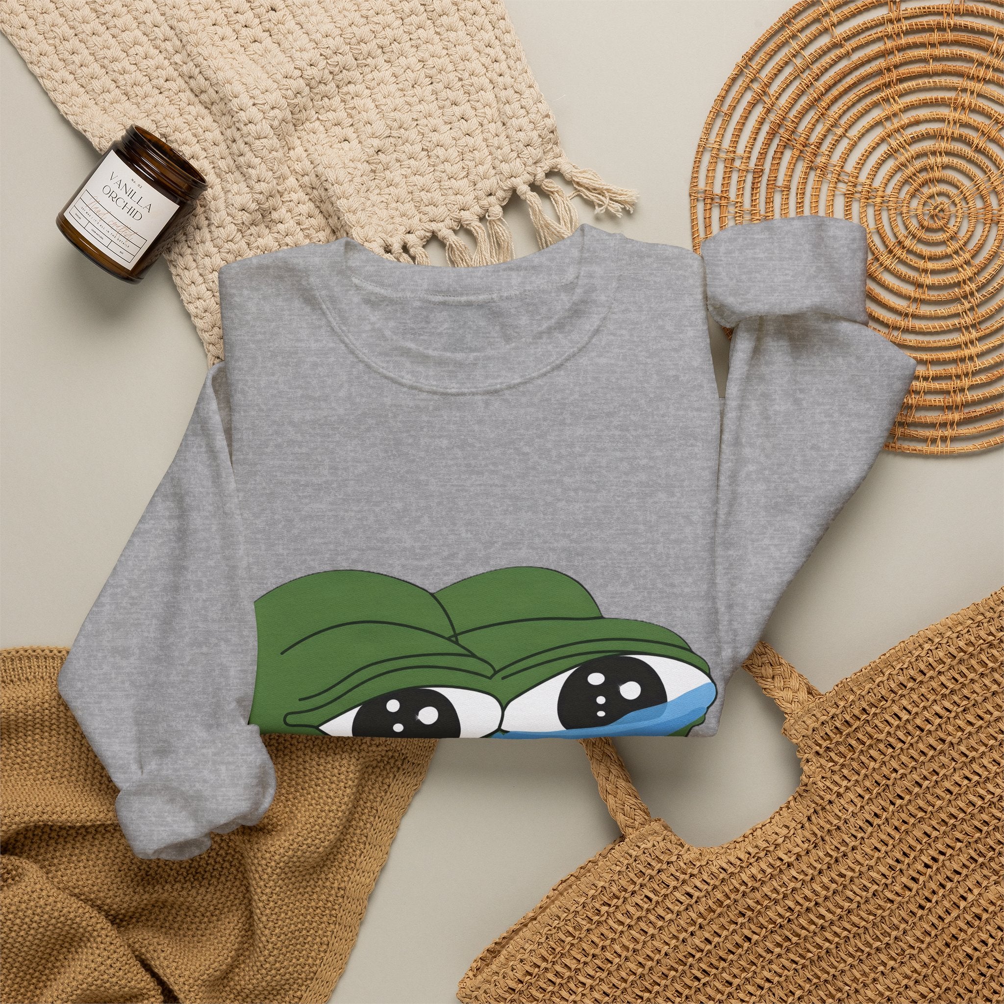 Crying Pepe Graphic Sweatshirt