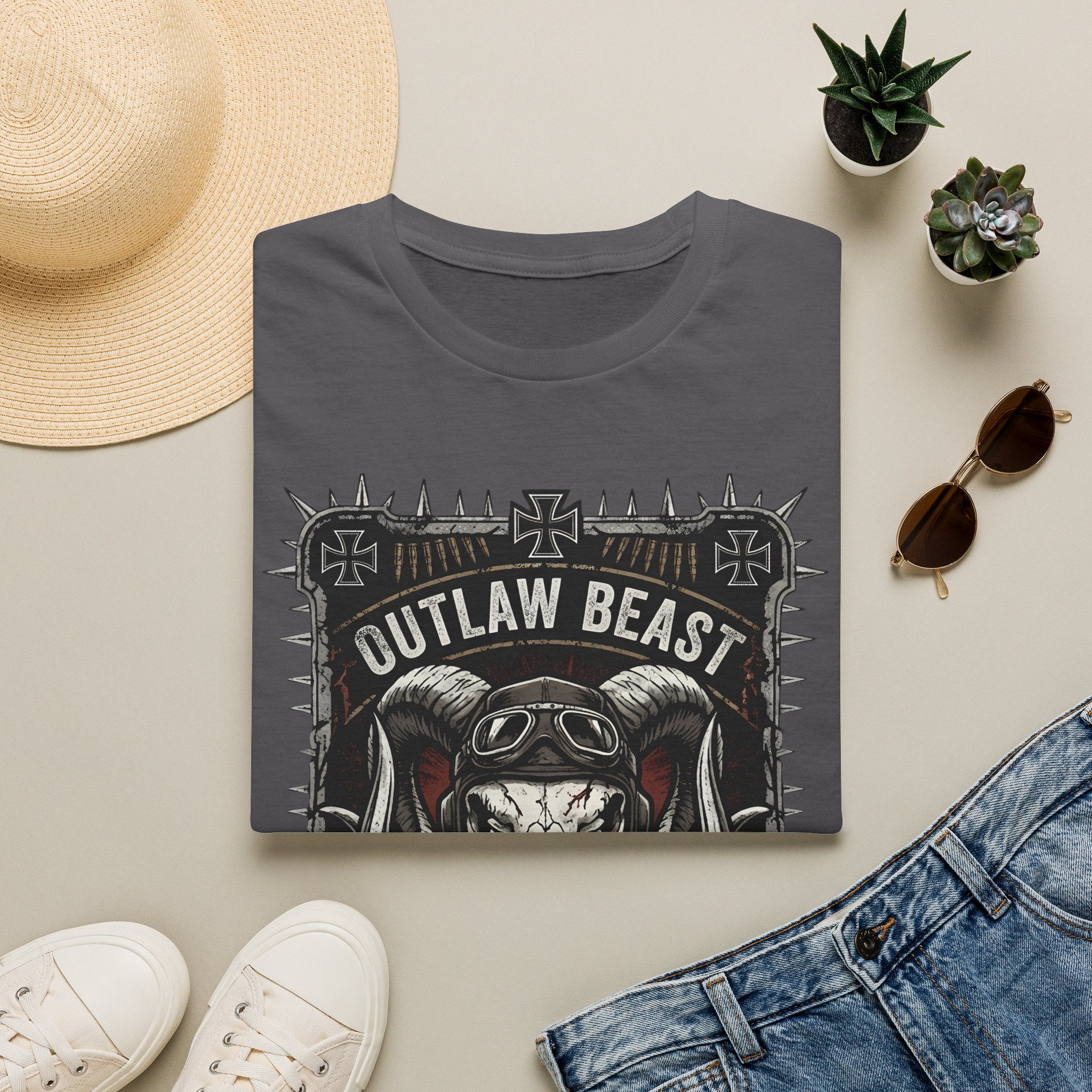 Outlaw Beast Skull T-Shirt — Biker Ranch Graphic Tee