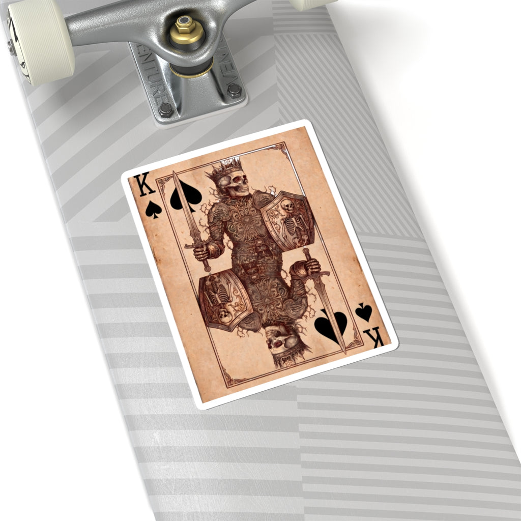 King of Spades Skull Sticker — Vintage Playing Card Kiss-Cut Sticker