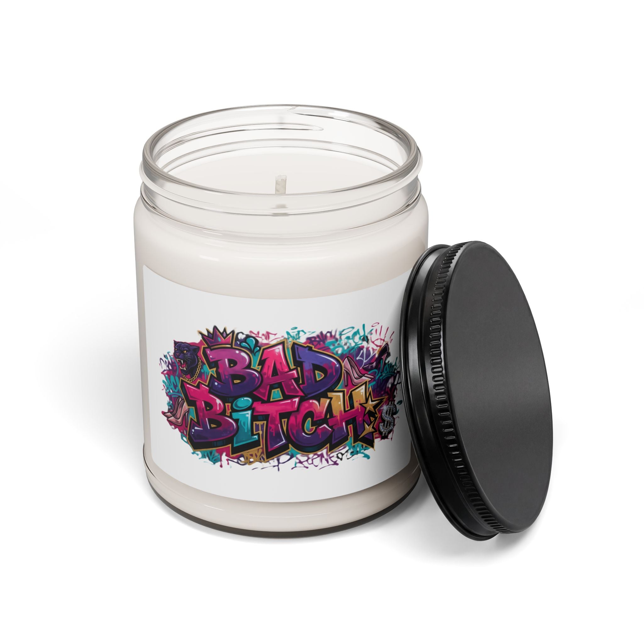 Bad Bitch Scented Soy Candle — 9oz Graffiti Jar Candle, Bold Feminine Gift