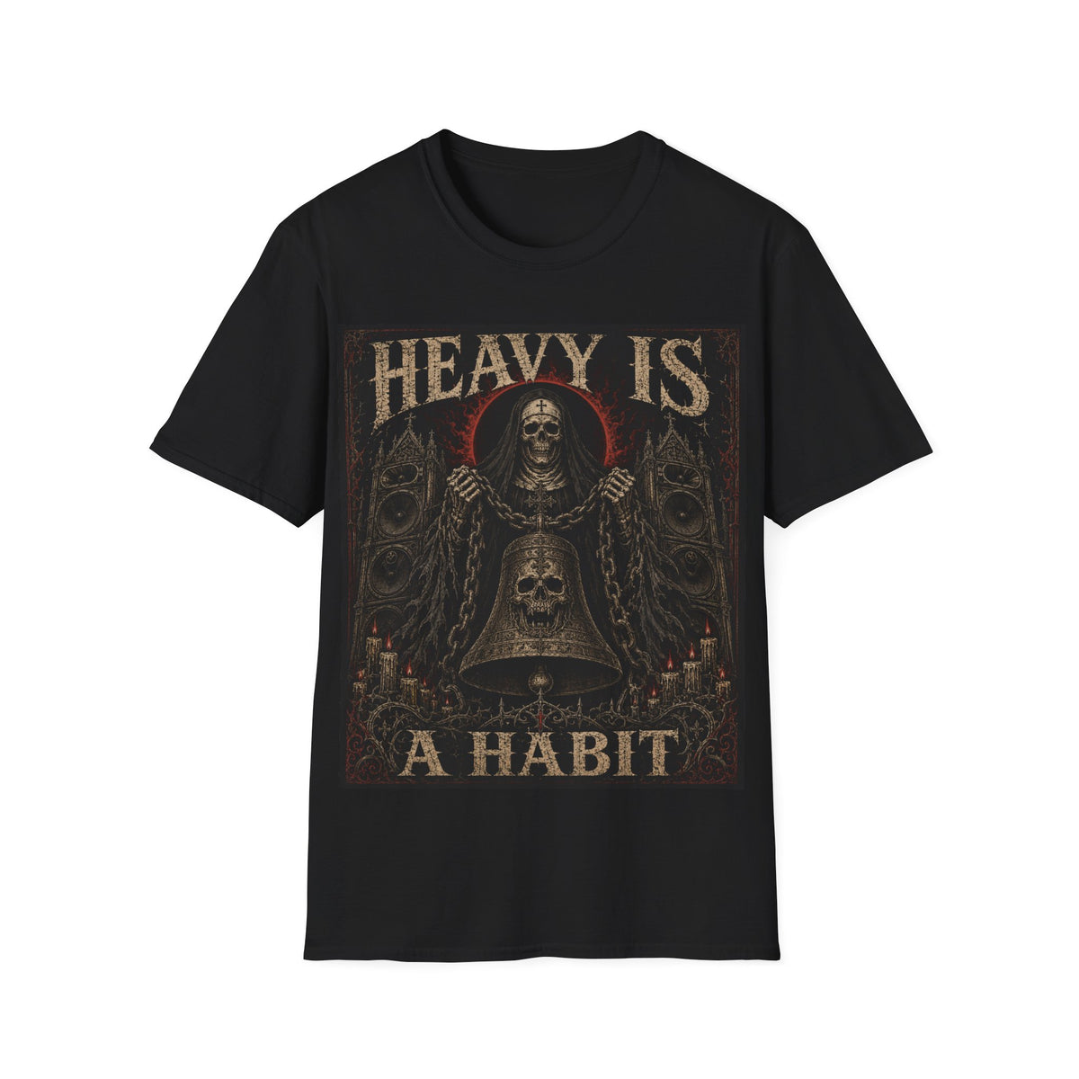 Heavy Is T-Shirt — Gothic Skull Metal Band Tee