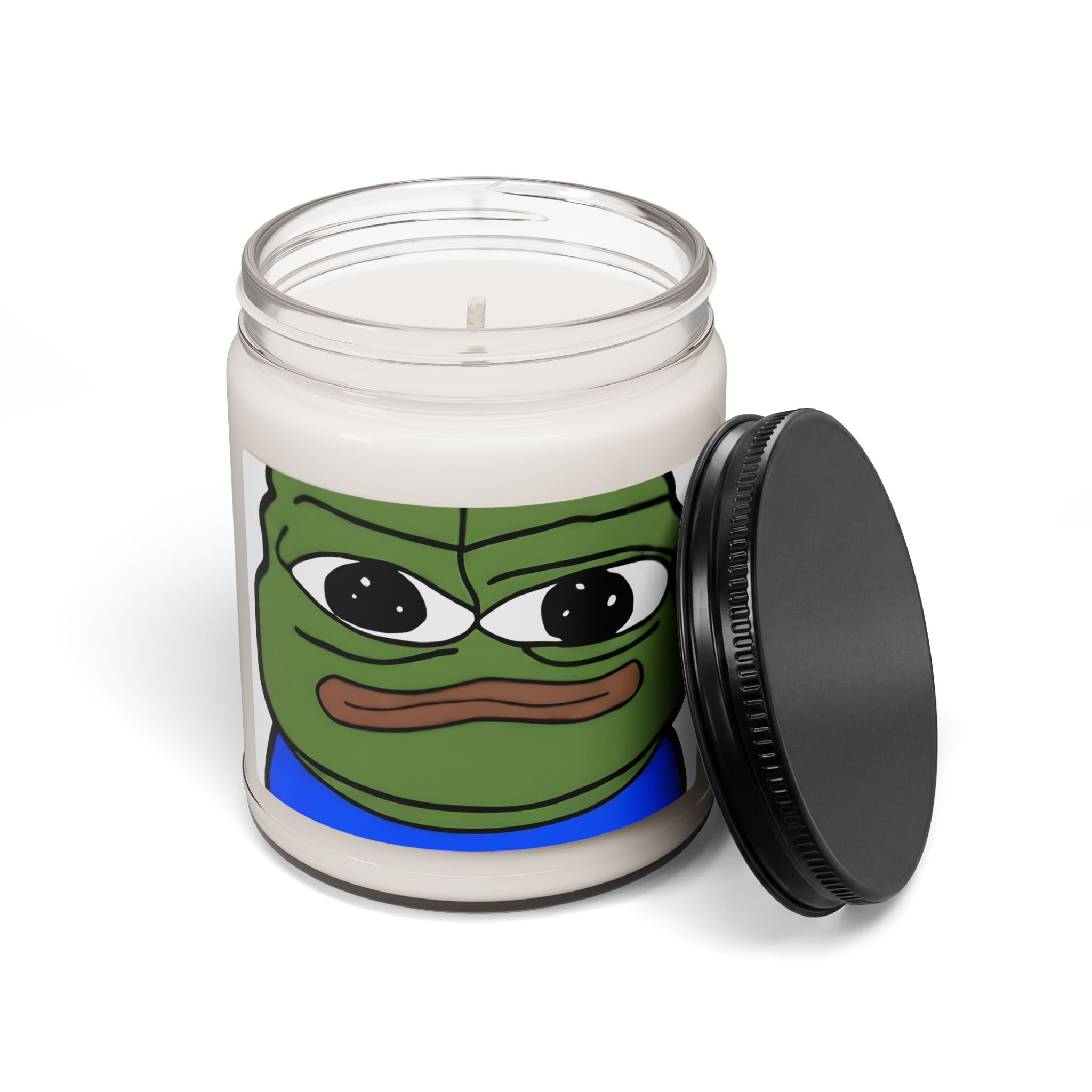 9oz Scented Soy Candle — Cute Green Frog Face Jar (Pepe-Inspired)