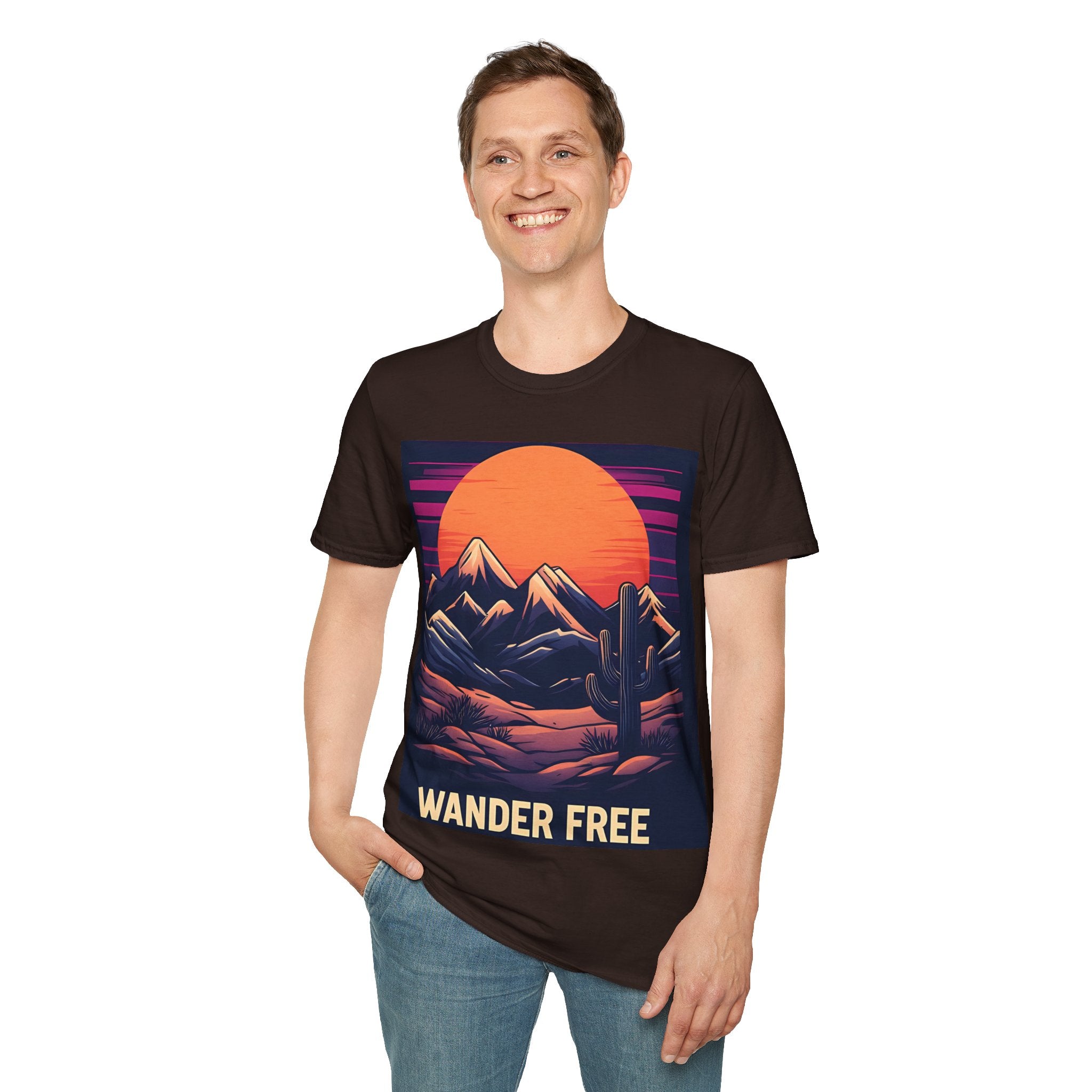 Sunset Mountains T-Shirt — Retro Desert Sunset Graphic Tee