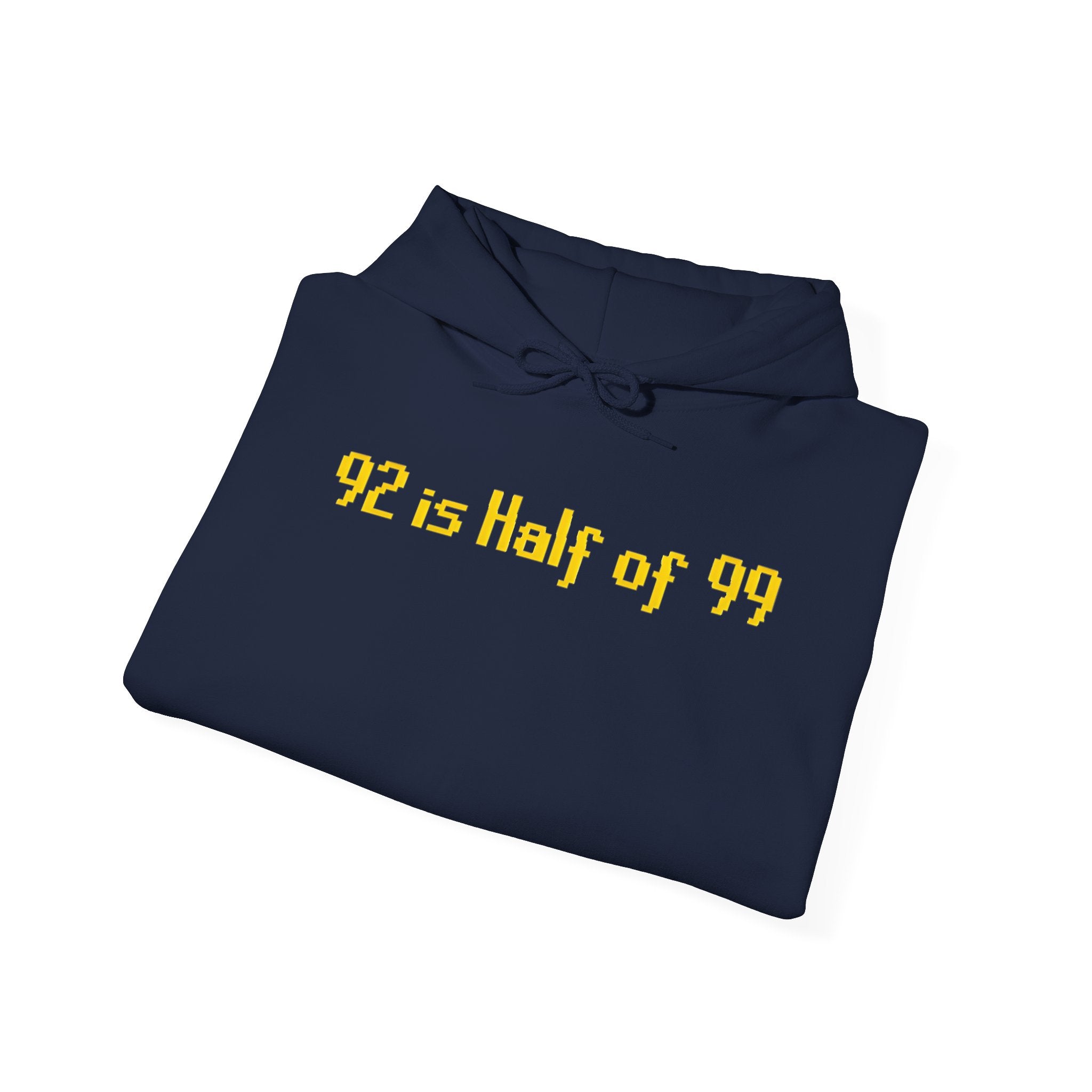Hoodie "92 Is Half of 99" – Funny Retro Math Graphic Pullover