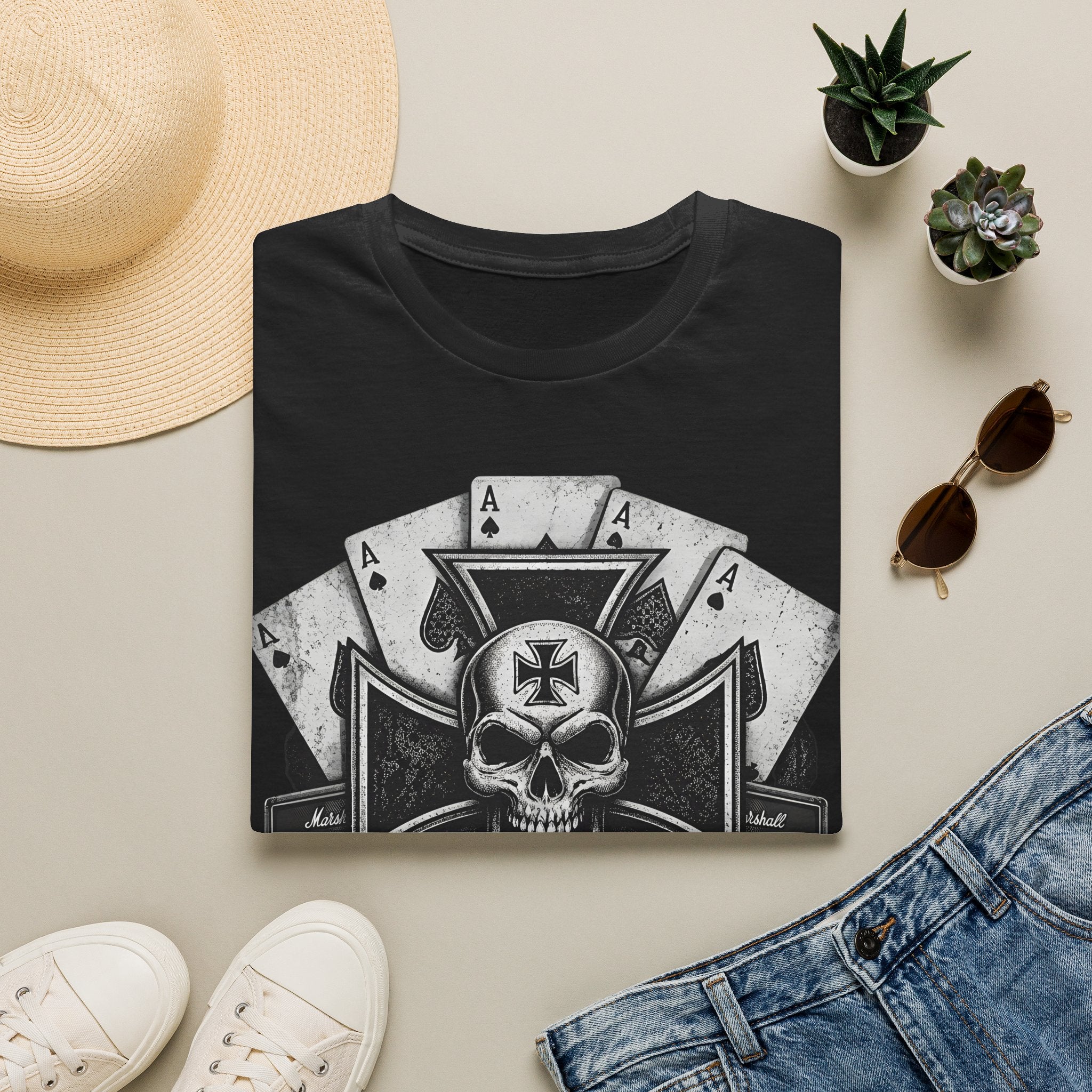 Killed by Death Motorhead Inspired Ace Cards T‑Shirt - ' Vintage Gothic Tee