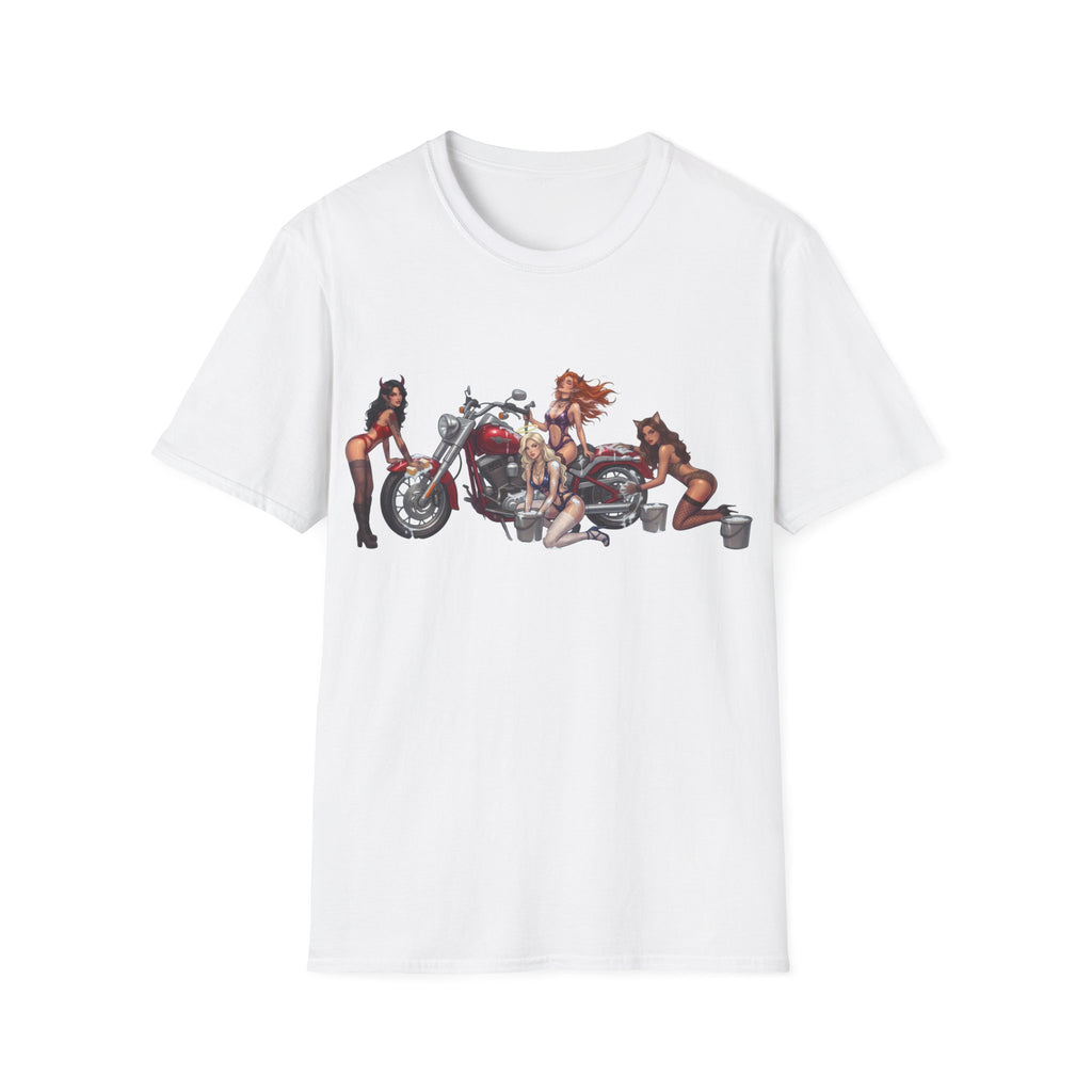 Biker Pinup T-Shirt — Vintage Motorcycle Pinup Girls Tee