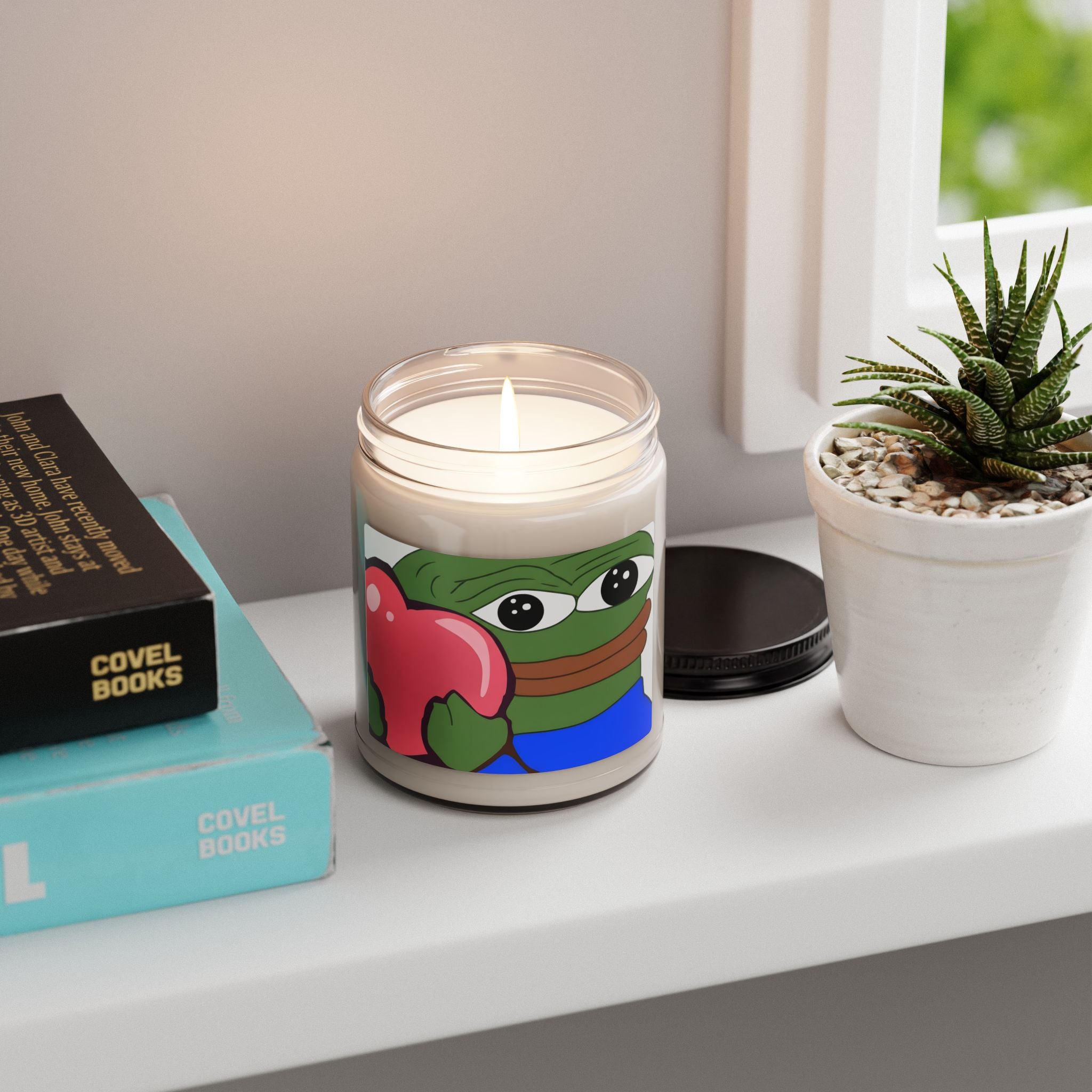 Soy Candle — Cute Frog Holding Heart Scented 9oz
