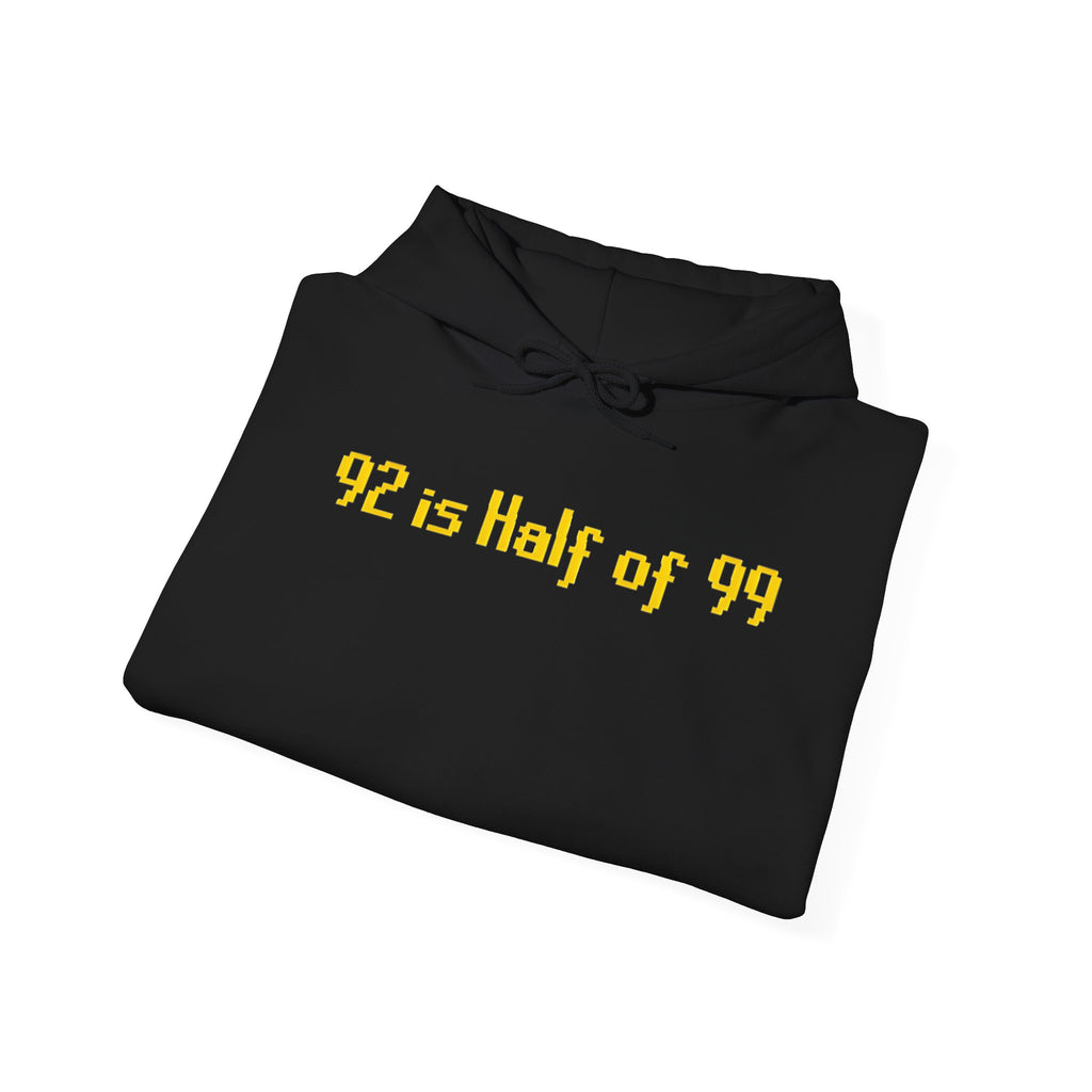 Hoodie "92 Is Half of 99" – Funny Retro Math Graphic Pullover