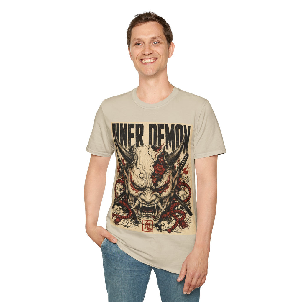 Inner Demon Graphic T-Shirt — Horror Skull Oni Design