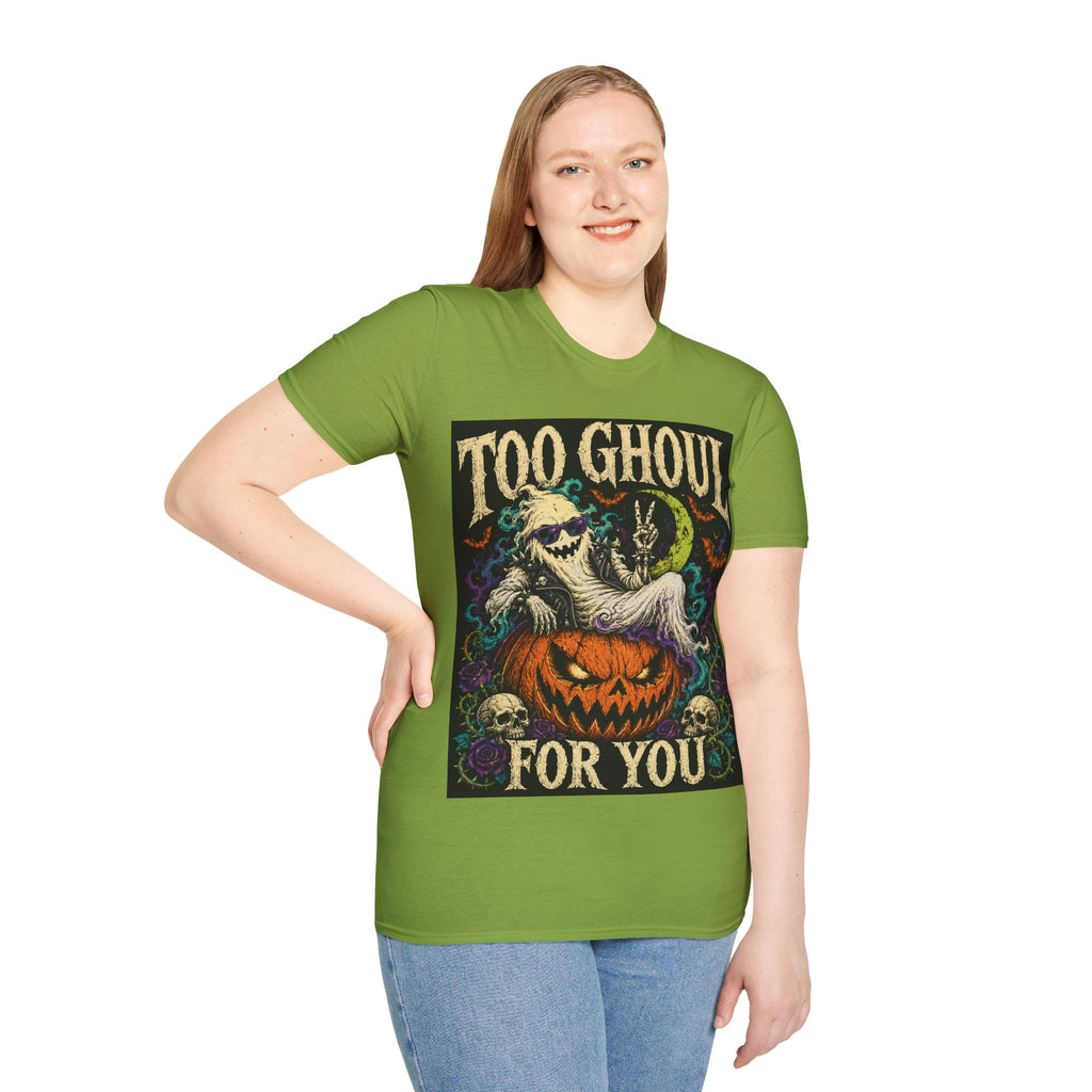 Too Ghoul For You T-Shirt — Retro Halloween Ghost Pumpkin Tee
