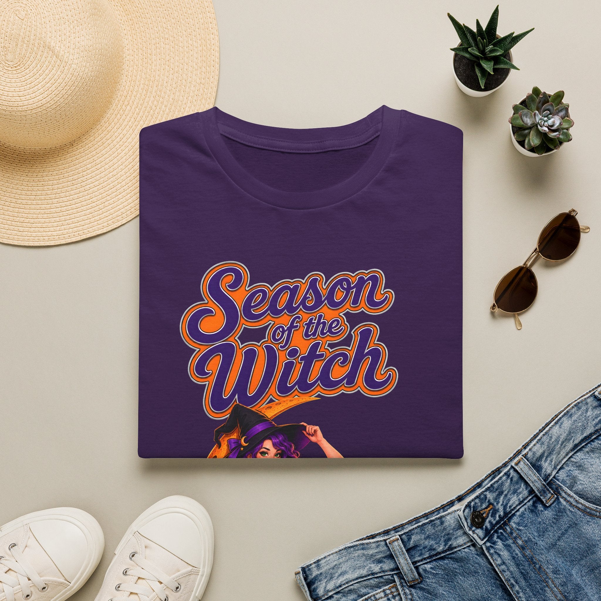 Season of the Witch T-Shirt — Retro Halloween Witch Moon Design